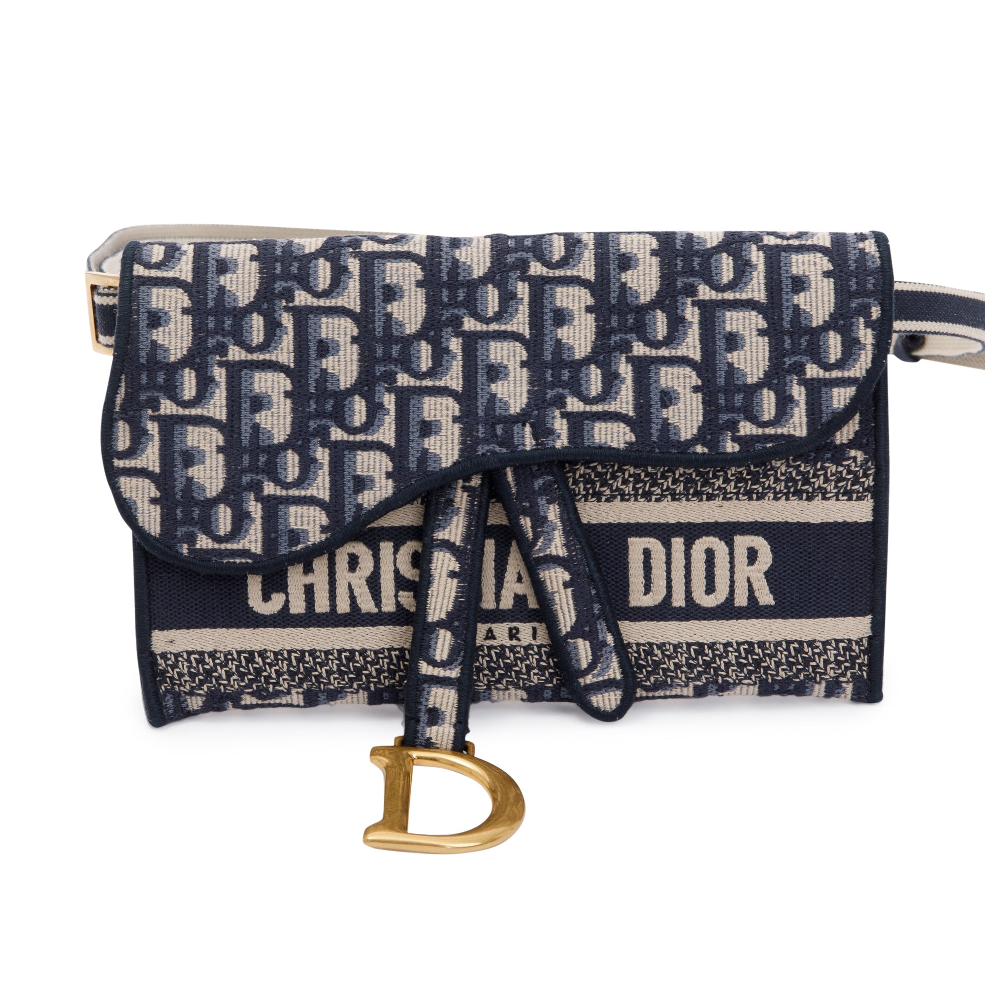 Christian Dior 2020 Oblique Slim Saddle Belt Pouch