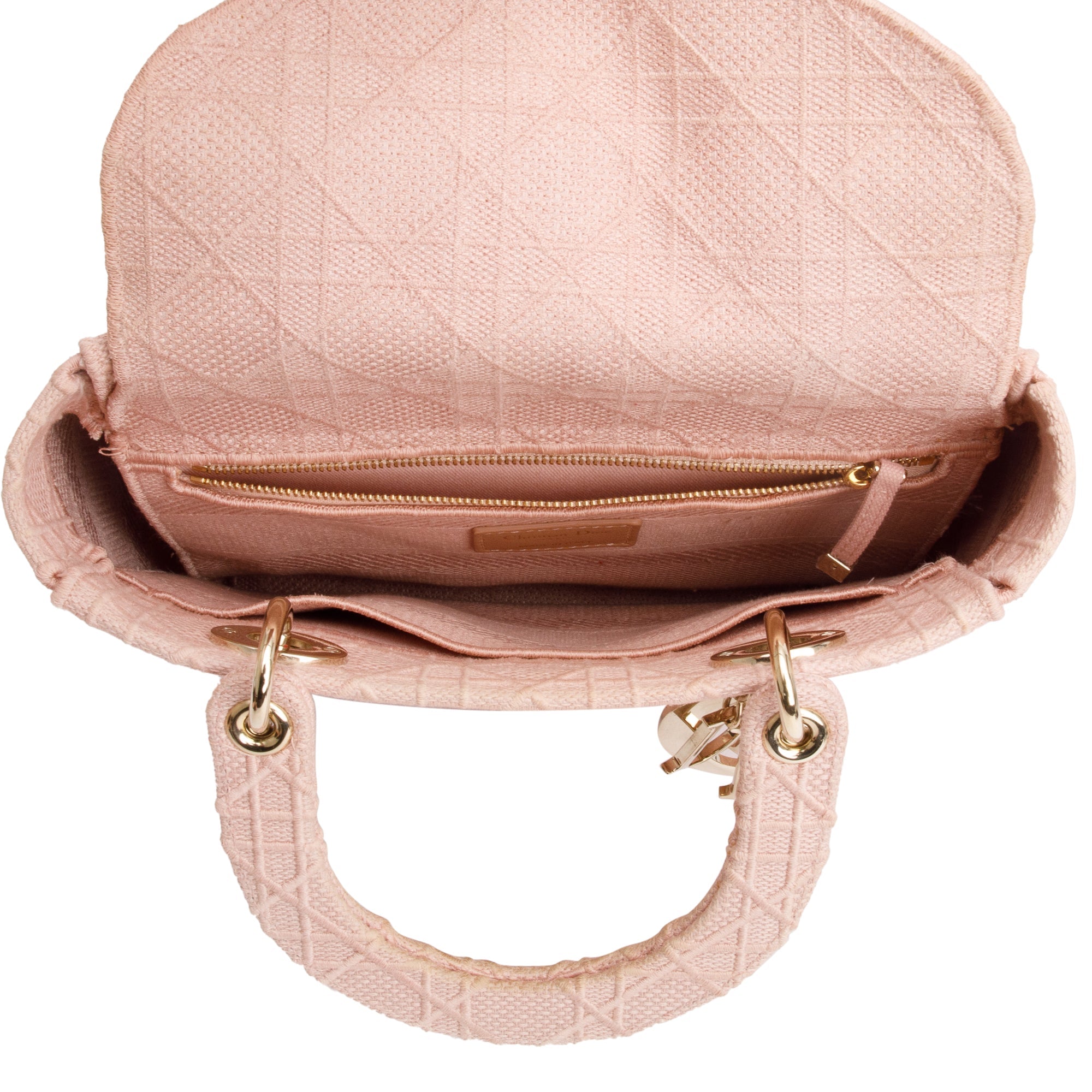 Christian Dior 2020 Pink Cannage Medium Lady D-Lite Bag w/ Strap