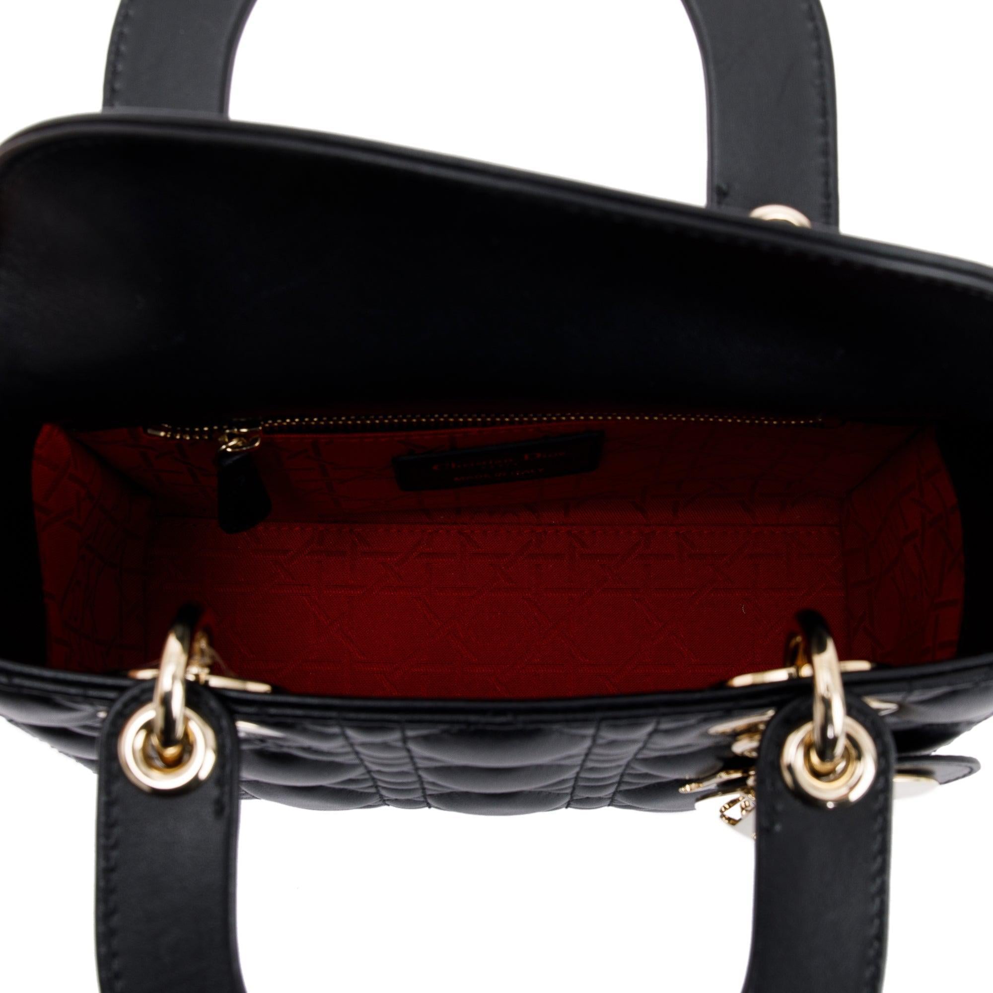 Christian Dior 2020 Small Black Lady Dior Bag w/ Box