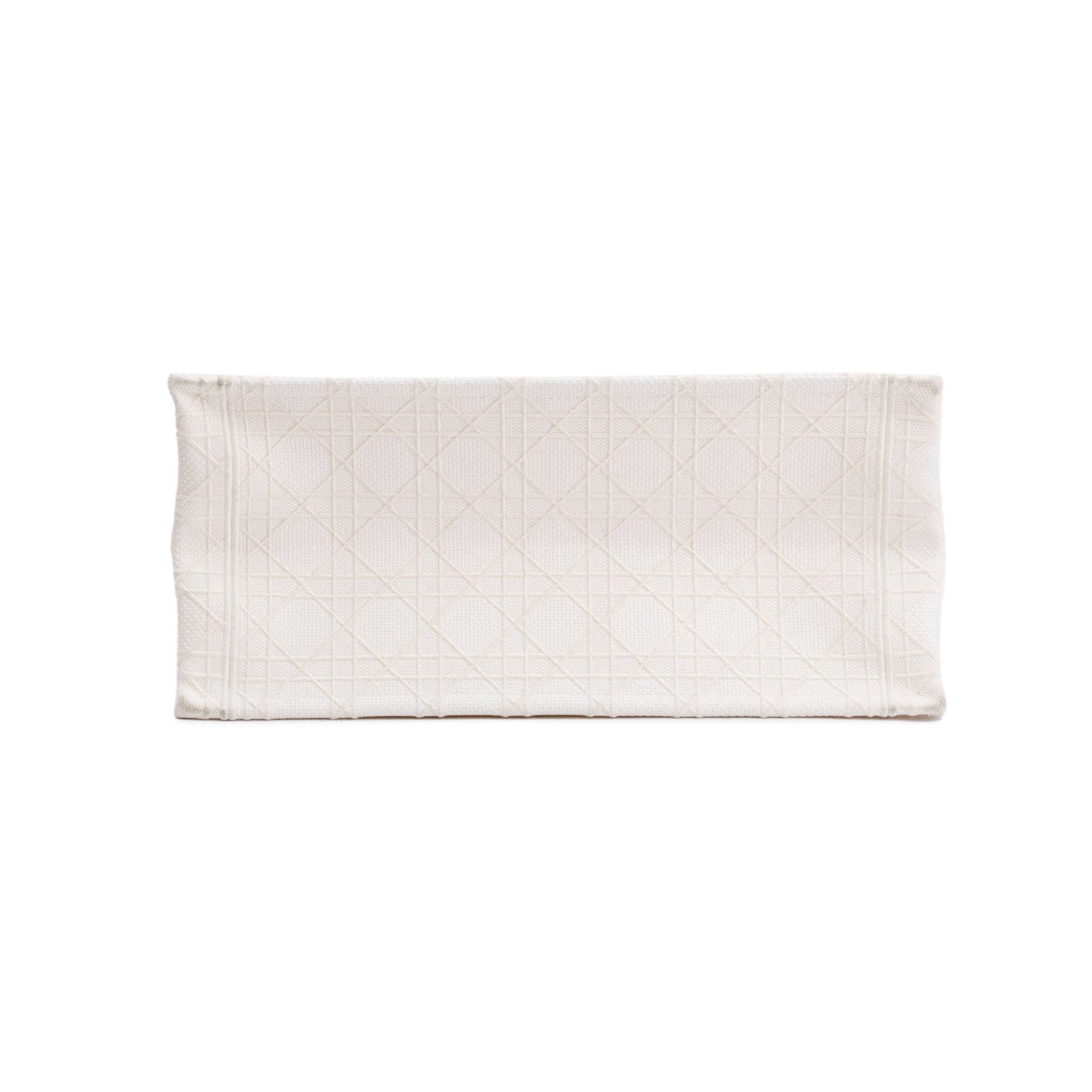 Christian Dior 2020 White Cannage Embroidery Medium Book Tote