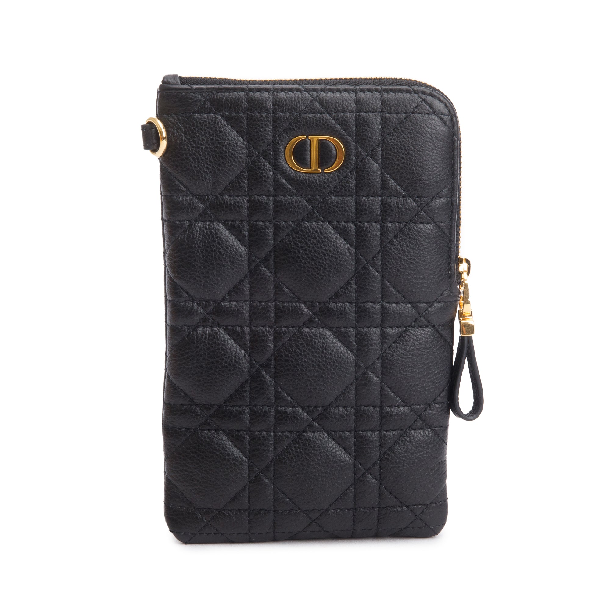 Christian Dior 2021 Black Quilted Leather Caro Multifunctional Pouch w/ Box