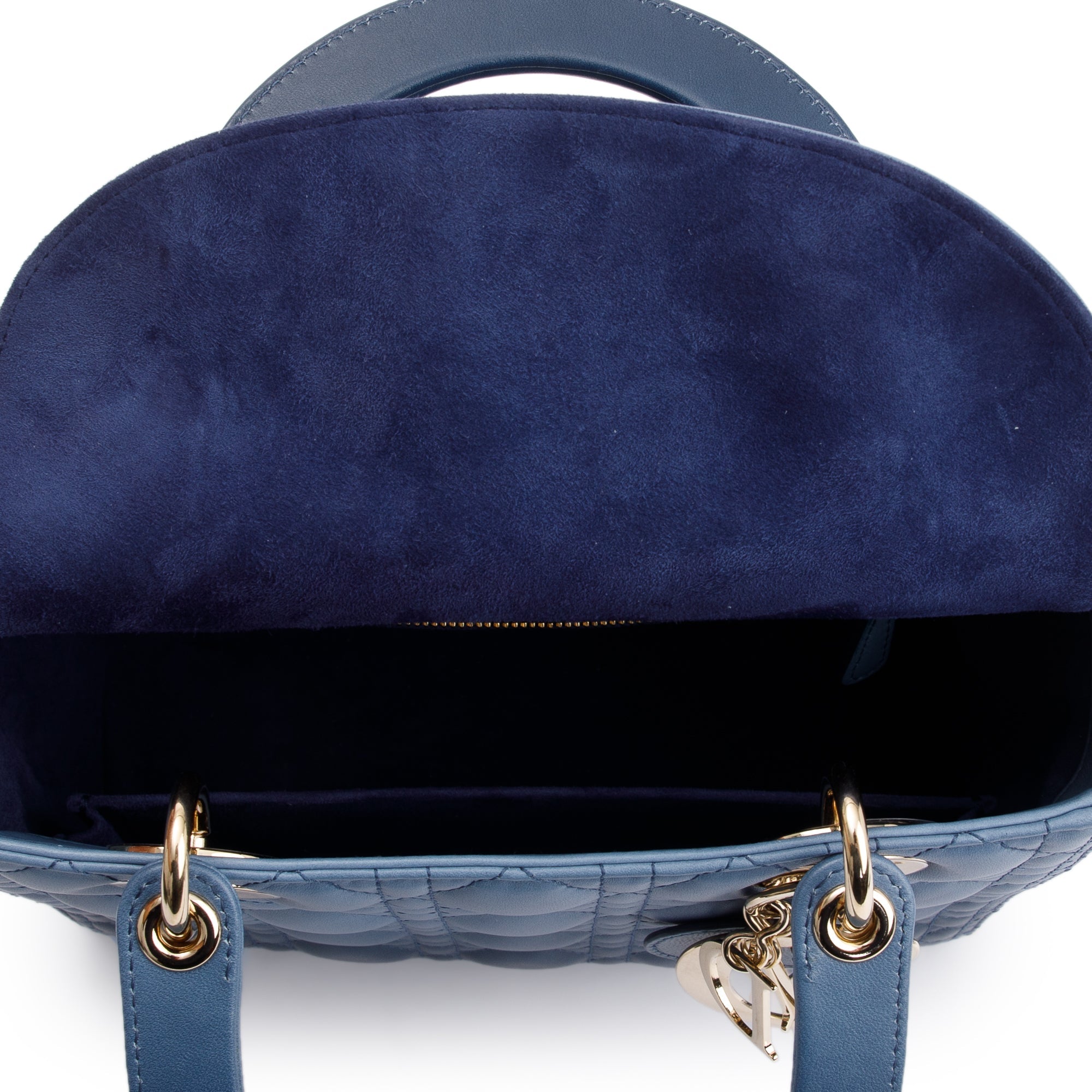 Christian Dior 2021 Blue Gradient Leather Medium Lady Dior Bag w/ Strap