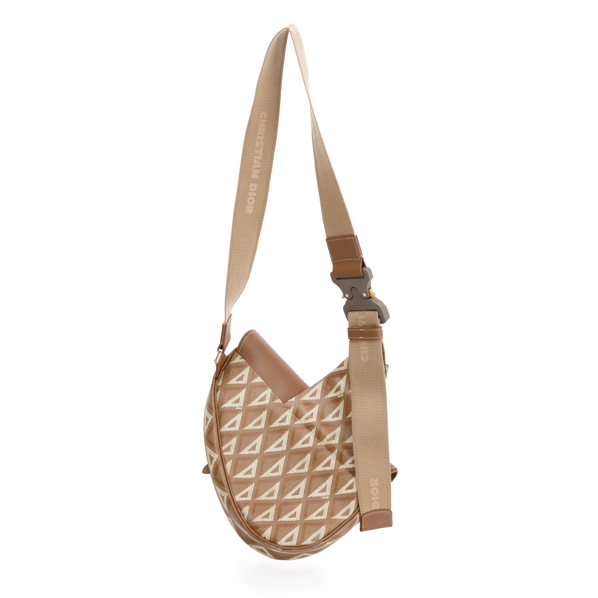 Christian Dior 2021 CD Diamond Coated Canvas Saddle Bag