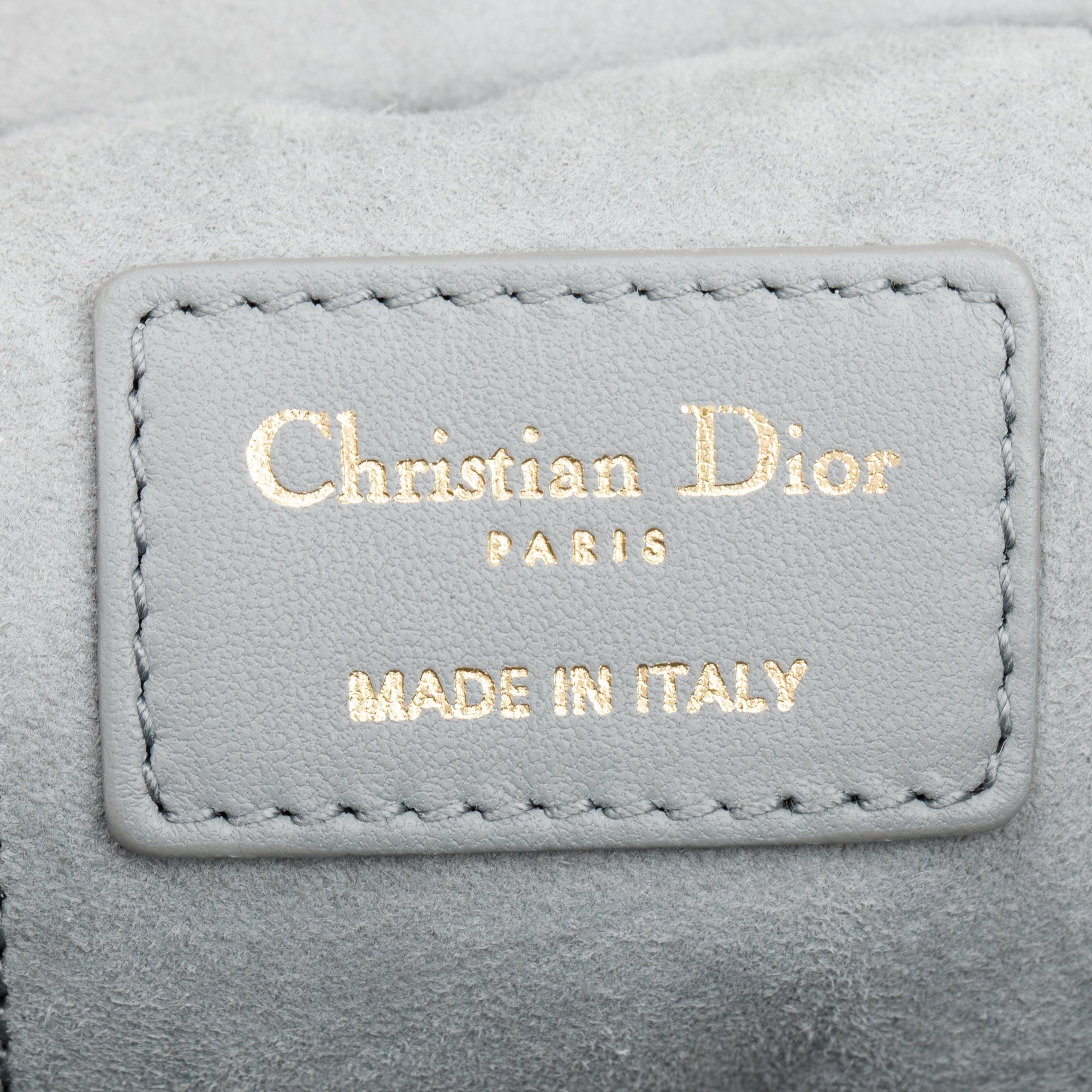 Christian Dior 2021 Grey Cannage Leather Micro Lady Dior Vanity Case w/ Strap
