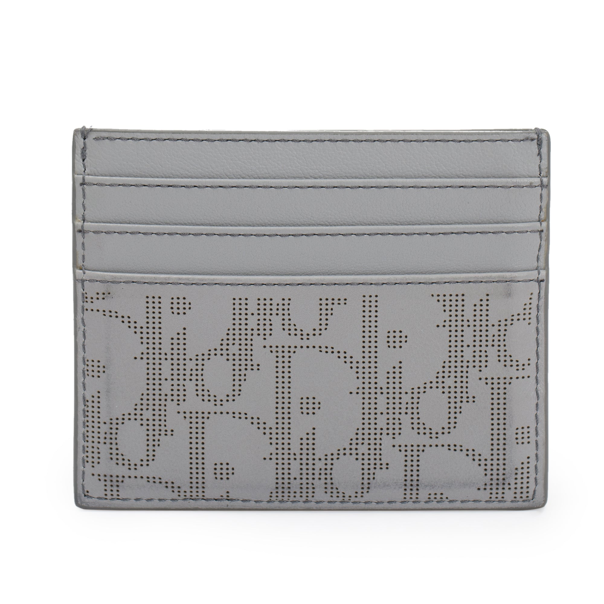Christian Dior 2021 Grey Oblique Galaxy Leather Card Holder