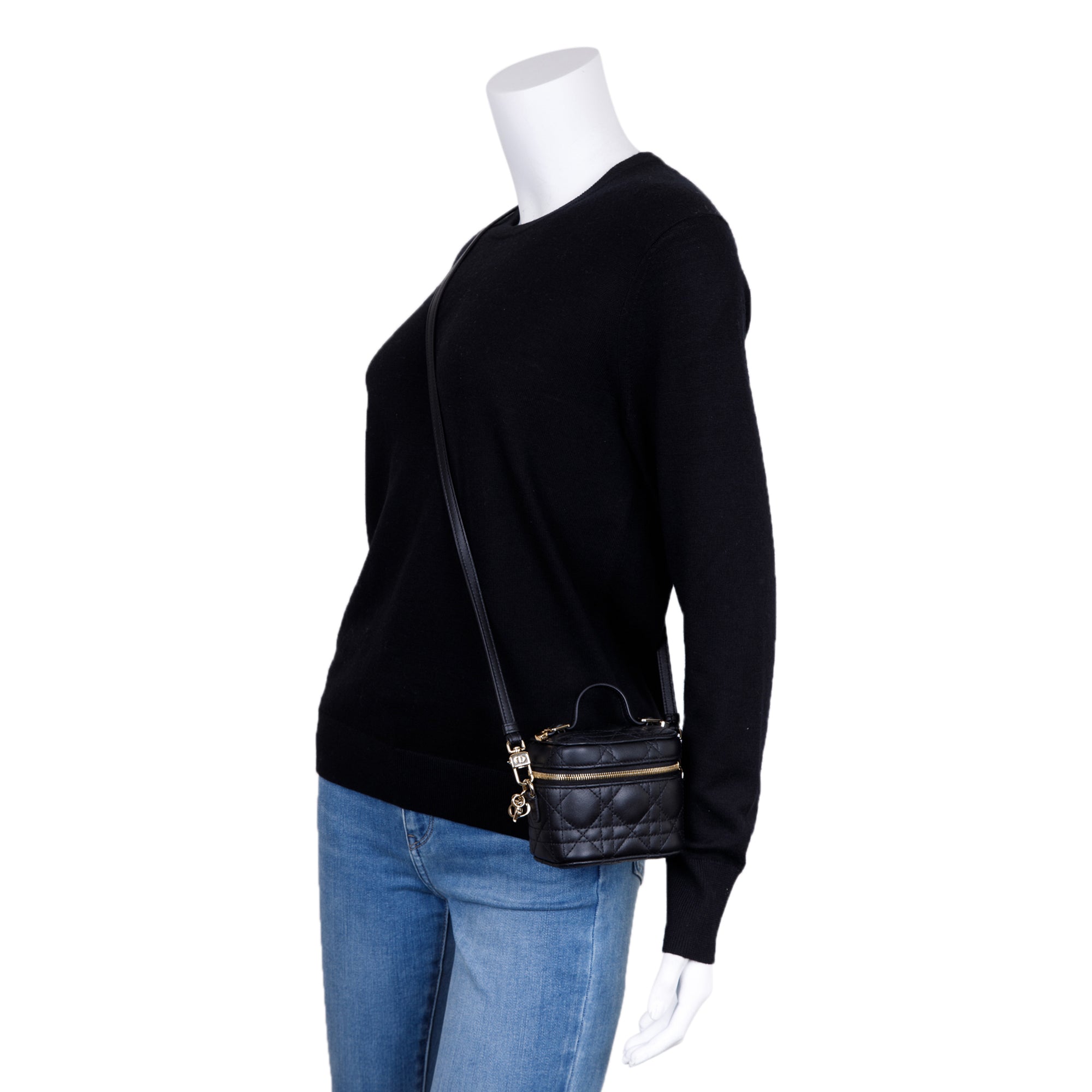 Christian Dior 2021 Micro Lady Dior Vanity Case w/ Strap & Box