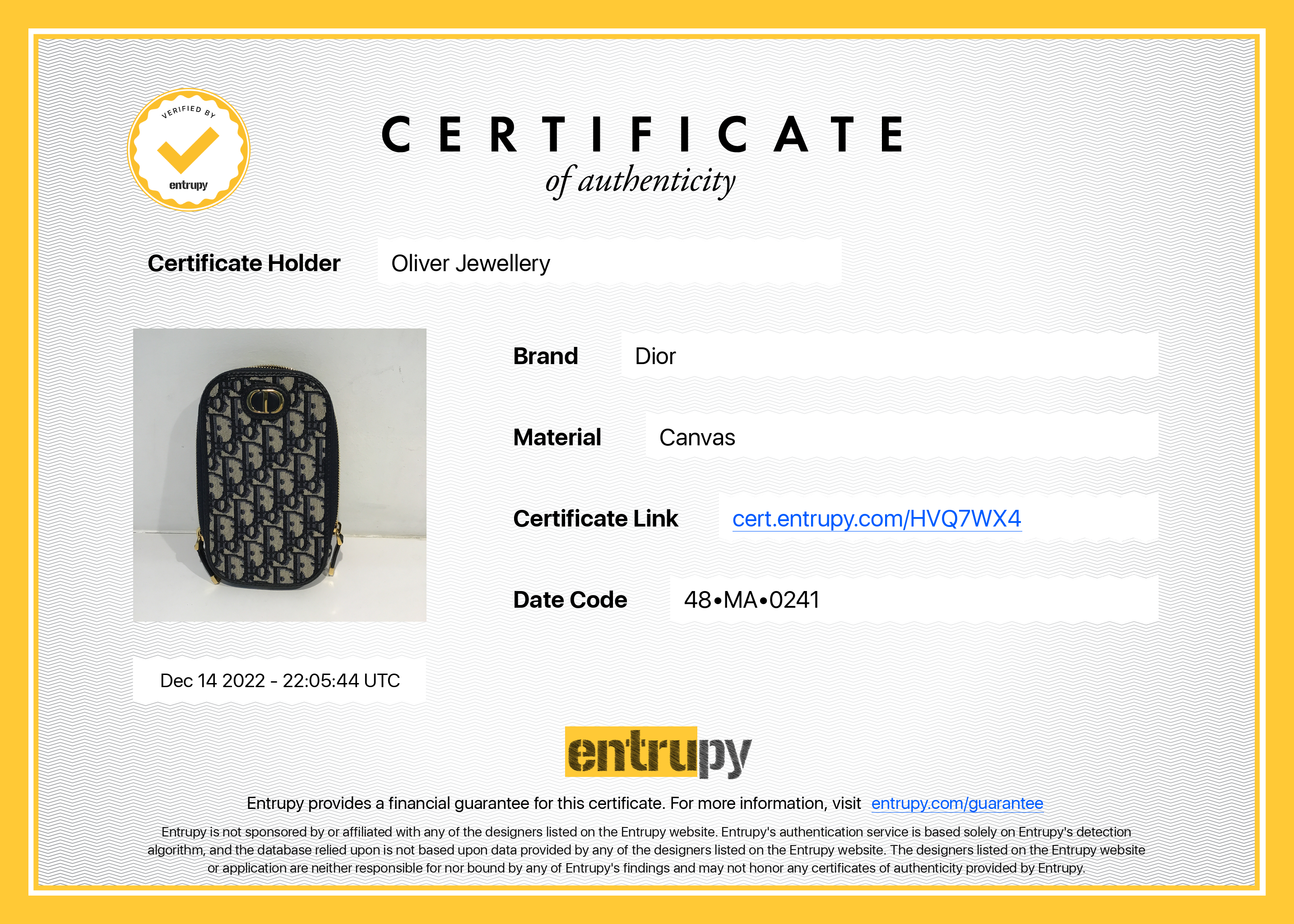 Christian Dior 2021 Oblique 30 Montaigne Phone Holder