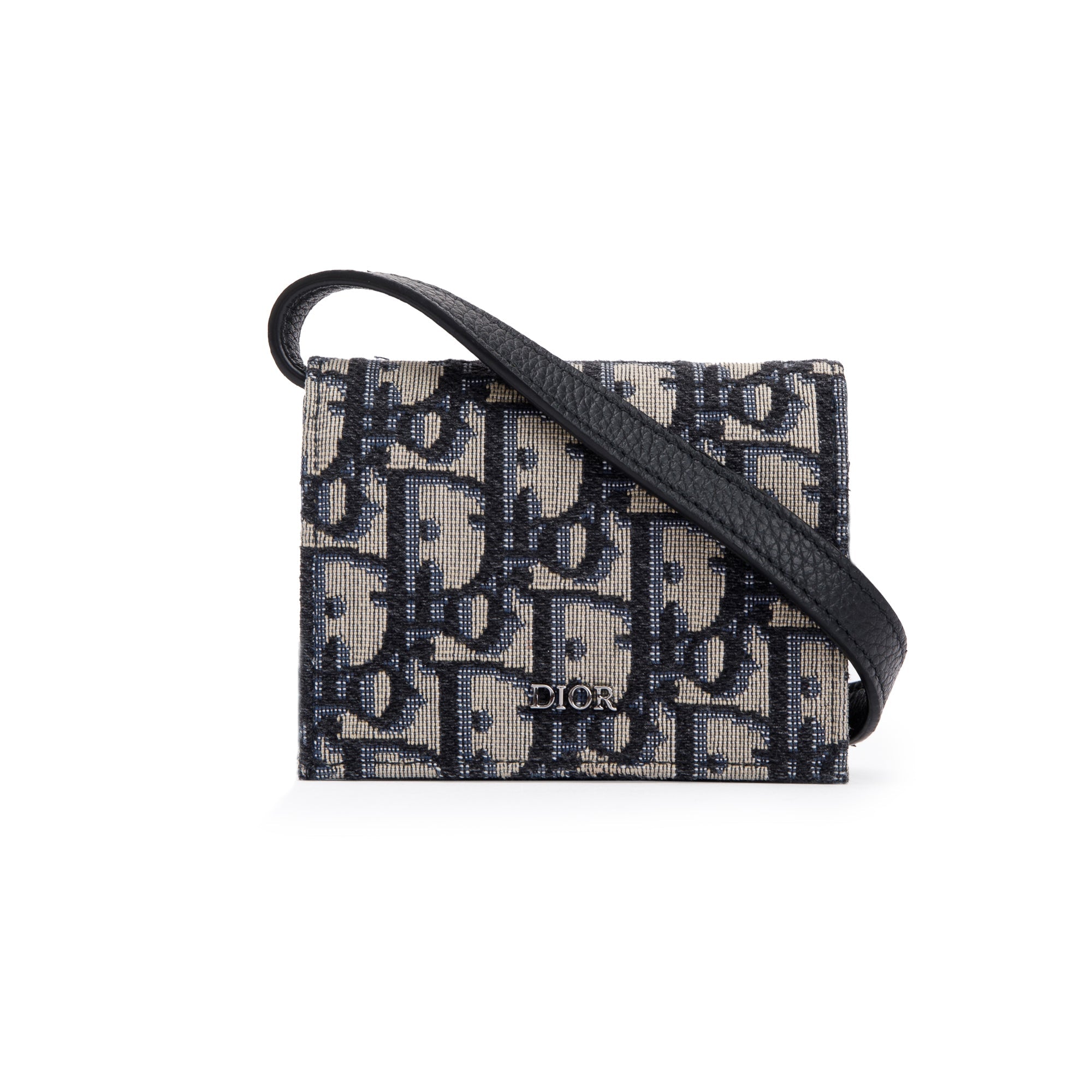 Christian Dior 2021 Oblique Jacquard Nano Flap Card Case w/ Box