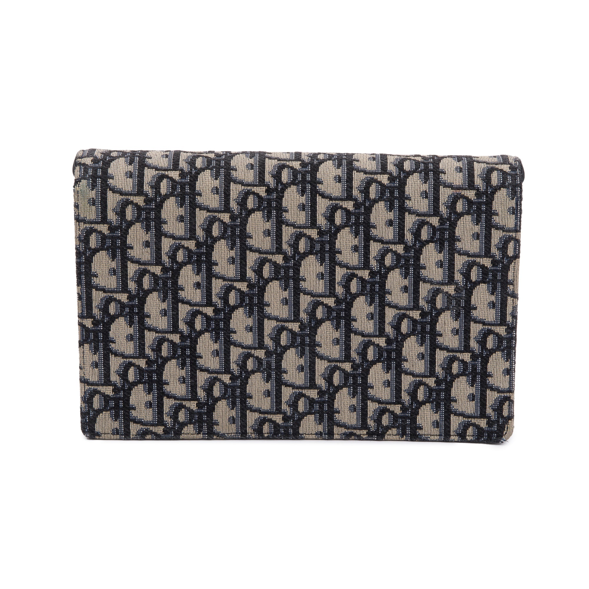 Christian Dior 2021 Oblique Jacquard Saddle Pouch with Chain w/ Box