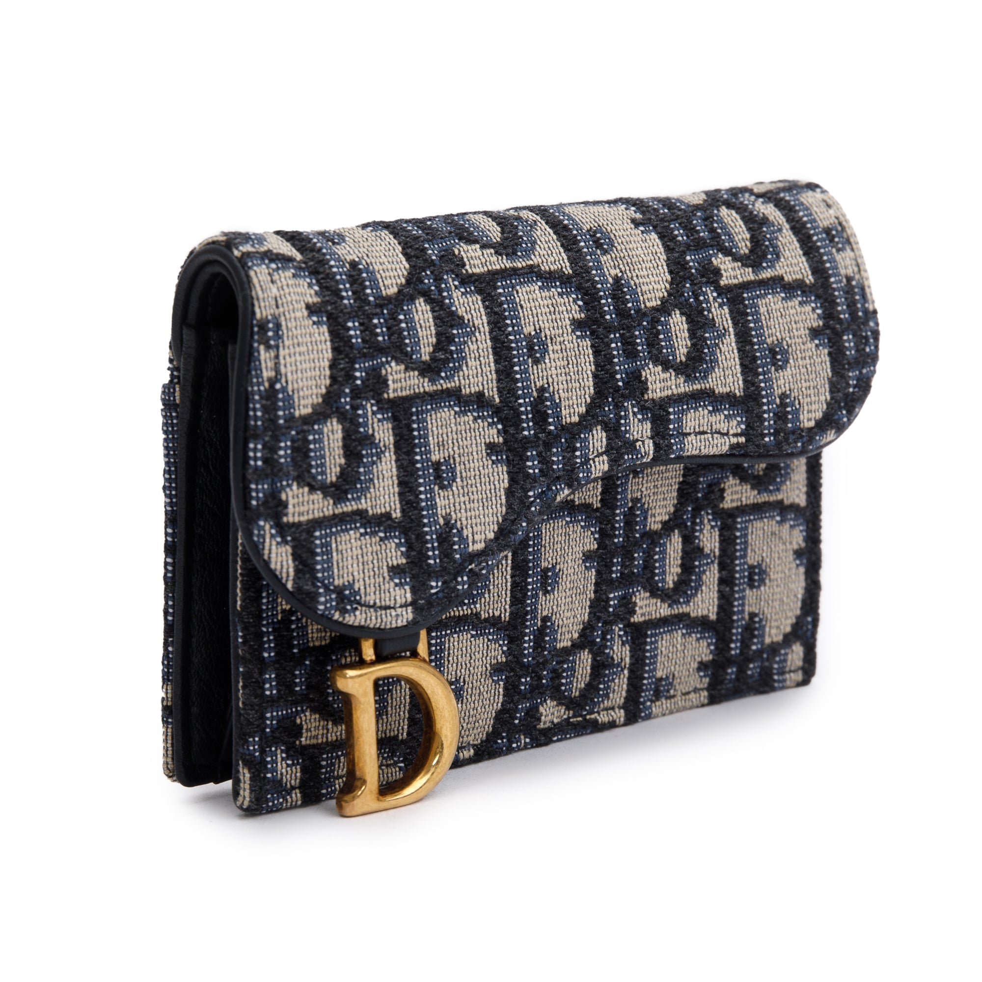 Christian Dior 2021 Oblique Saddle Bloom Flap Card Holder