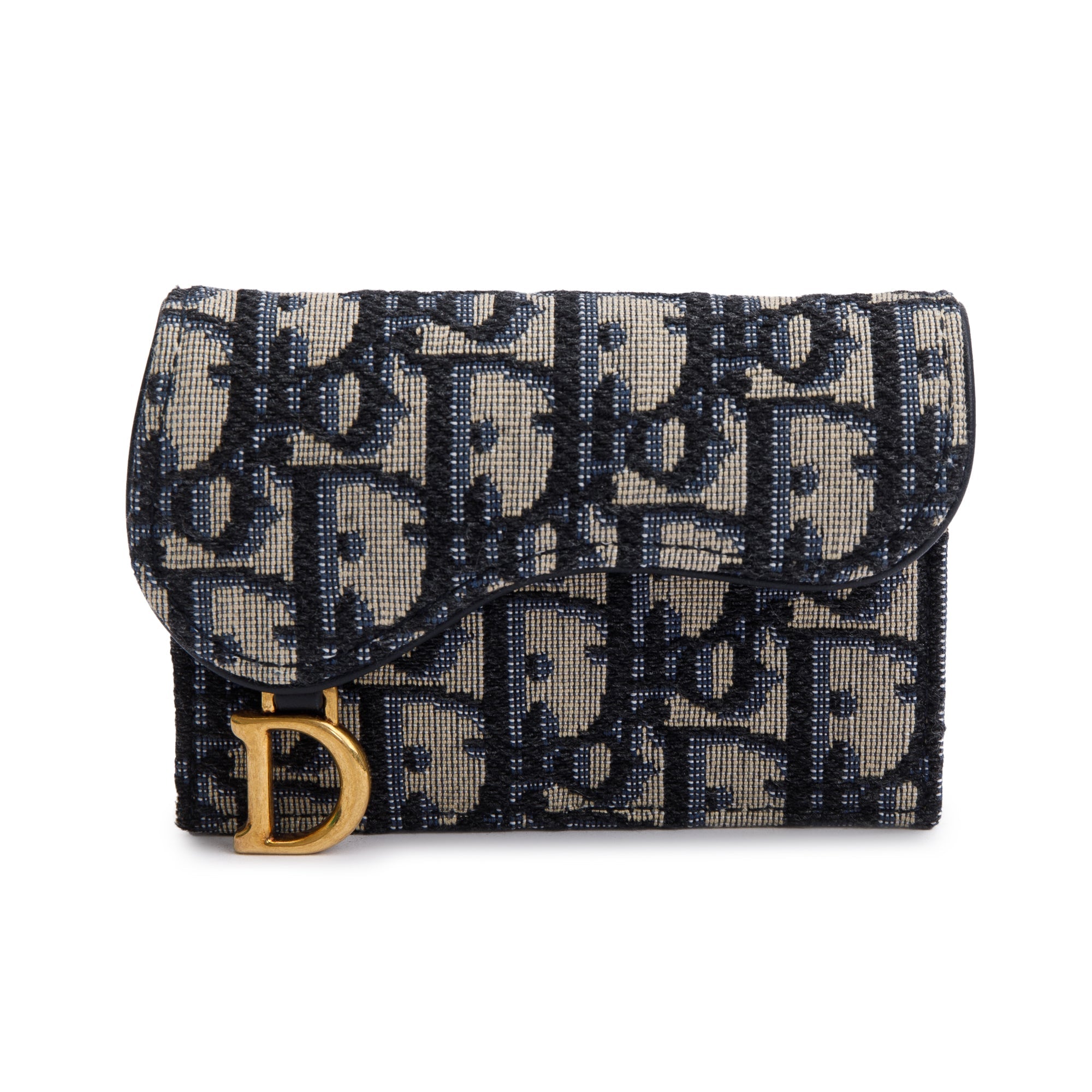 Christian Dior 2021 Oblique Saddle Bloom Flap Card Holder