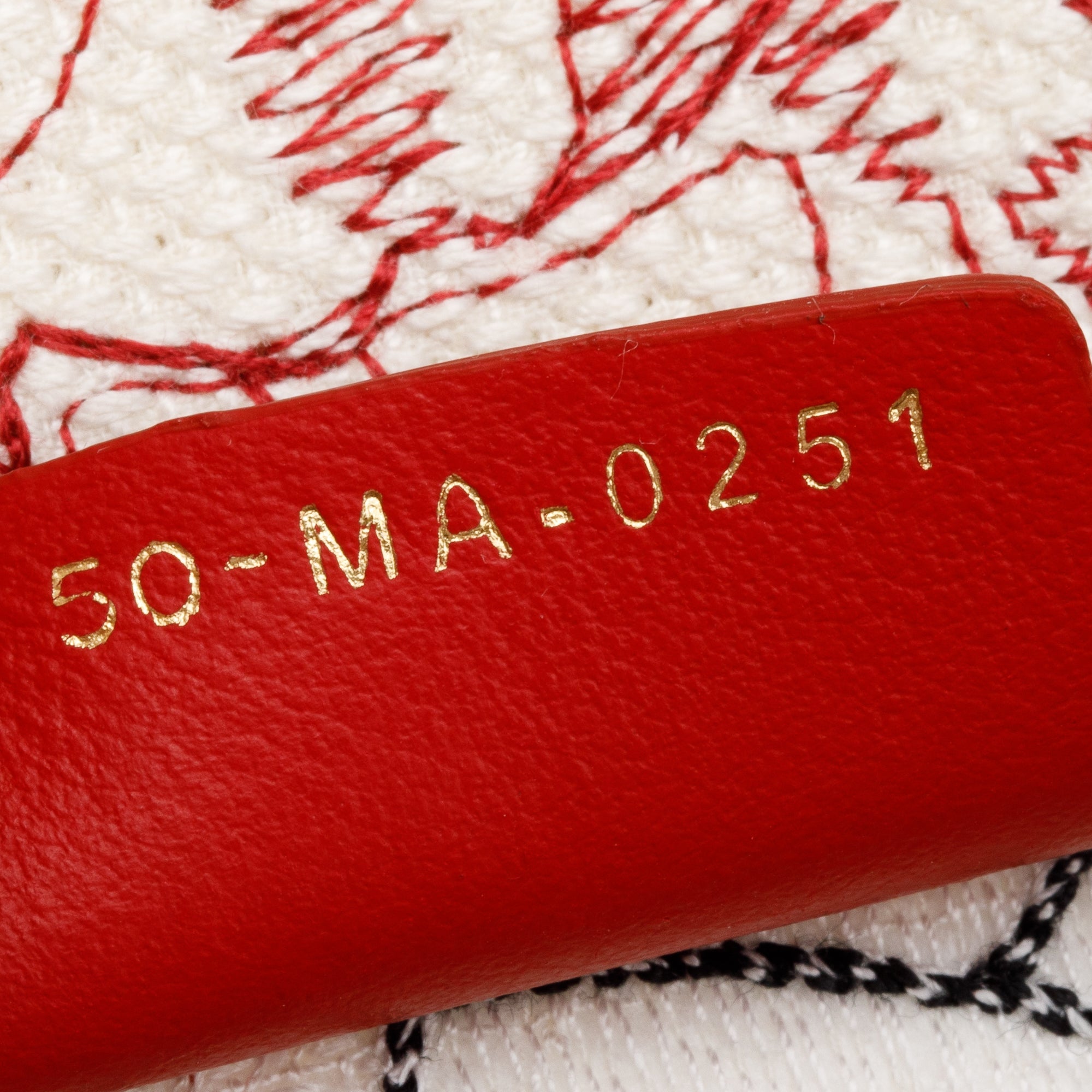 Christian Dior 2021 Red & White Royaume d'Amour Embroidery Medium Book Tote w/ Authenticity Card