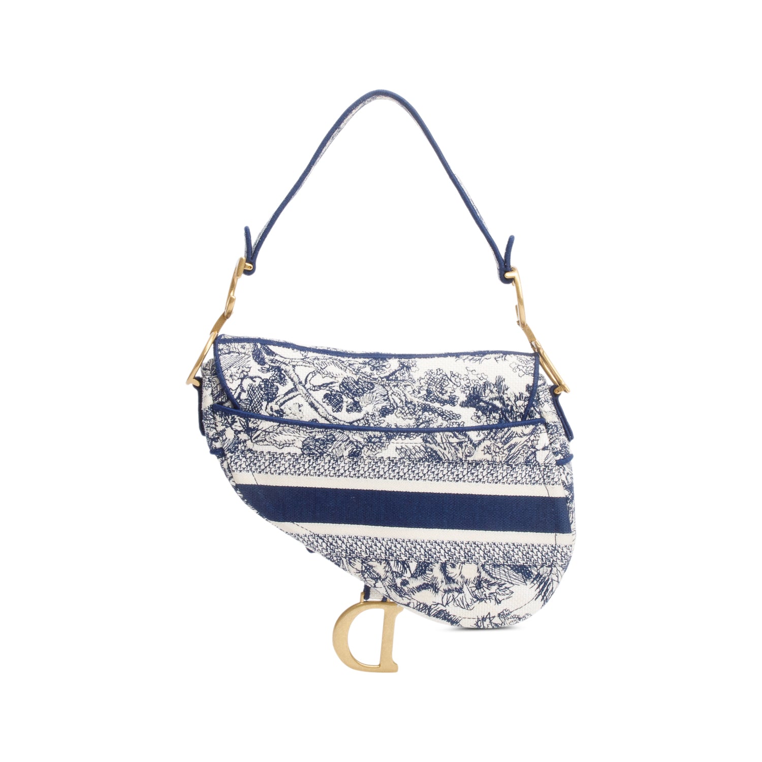 Christian Dior 2021 Toile de Jouy Medium Saddle Bag w/ Box, Receipt & Authenticity Card