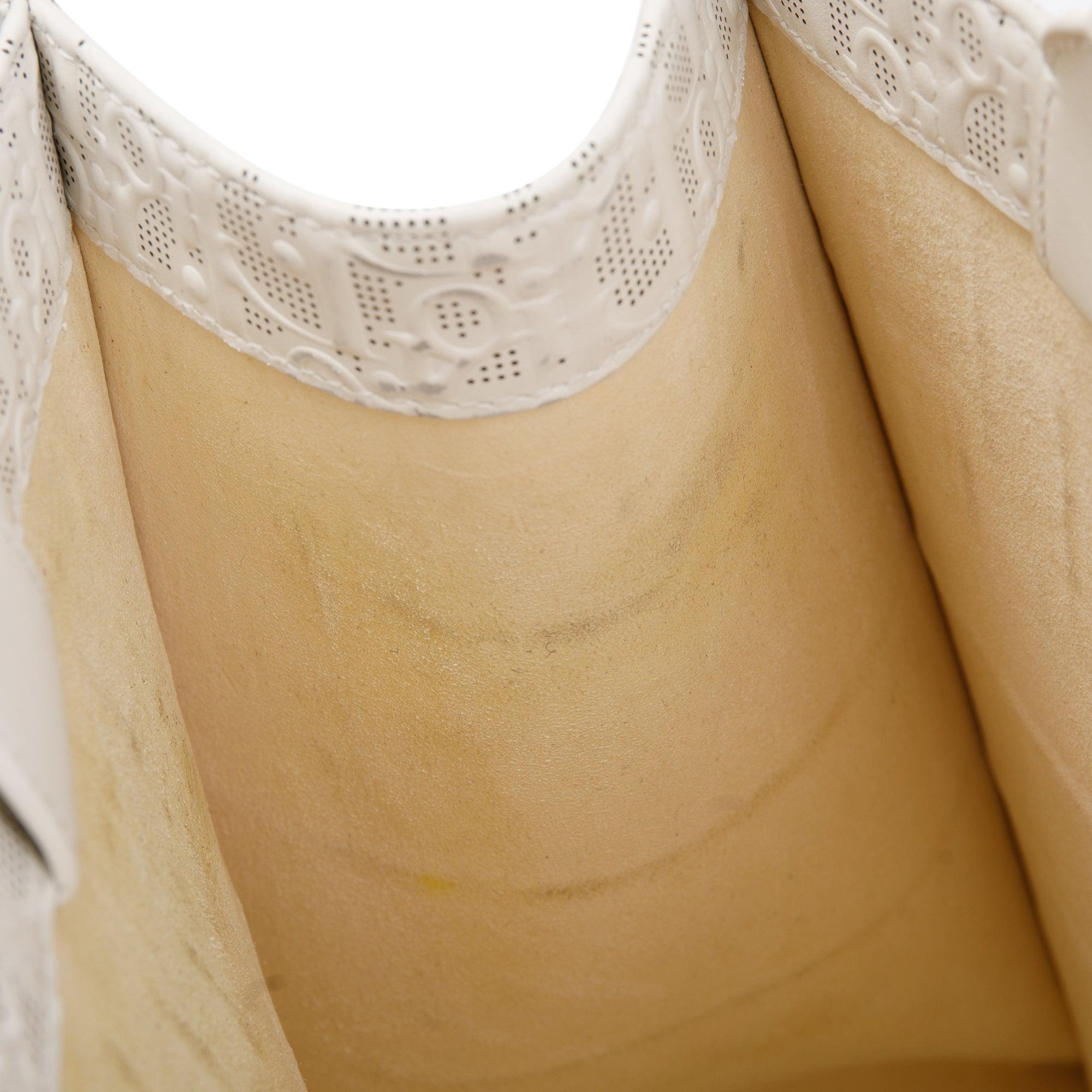 Christian Dior 2021 White Oblique Embossed Leather Medium Book Tote