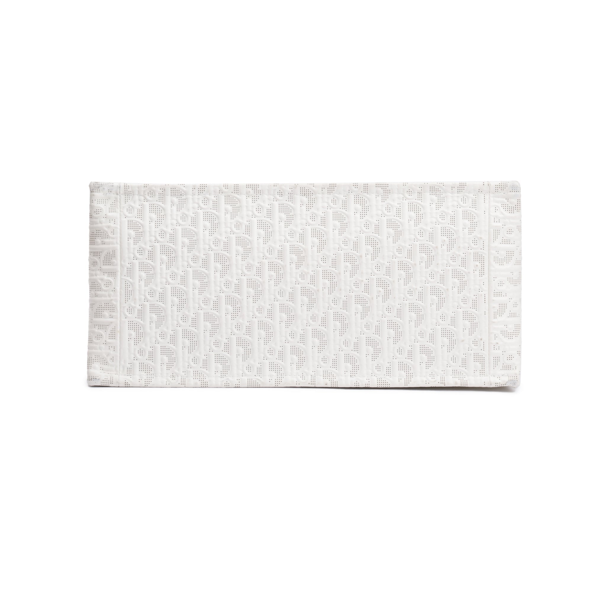 Christian Dior 2021 White Oblique Embossed Leather Medium Book Tote