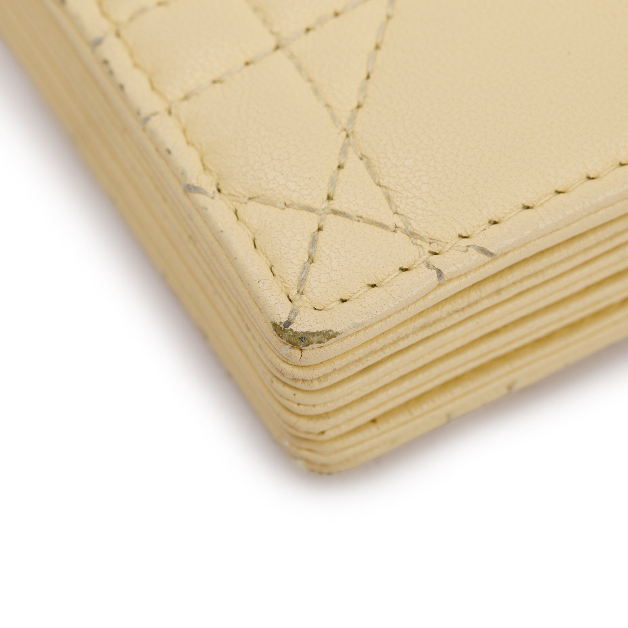 Christian Dior 2021 Yellow Cannage Lambskin Leather Lady Dior 5-Gusset Card Holder