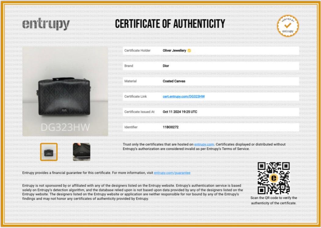 Christian Dior 2022 Black CD Diamond Coated Canvas Lingot 22 w/ Strap & Authenticity Card