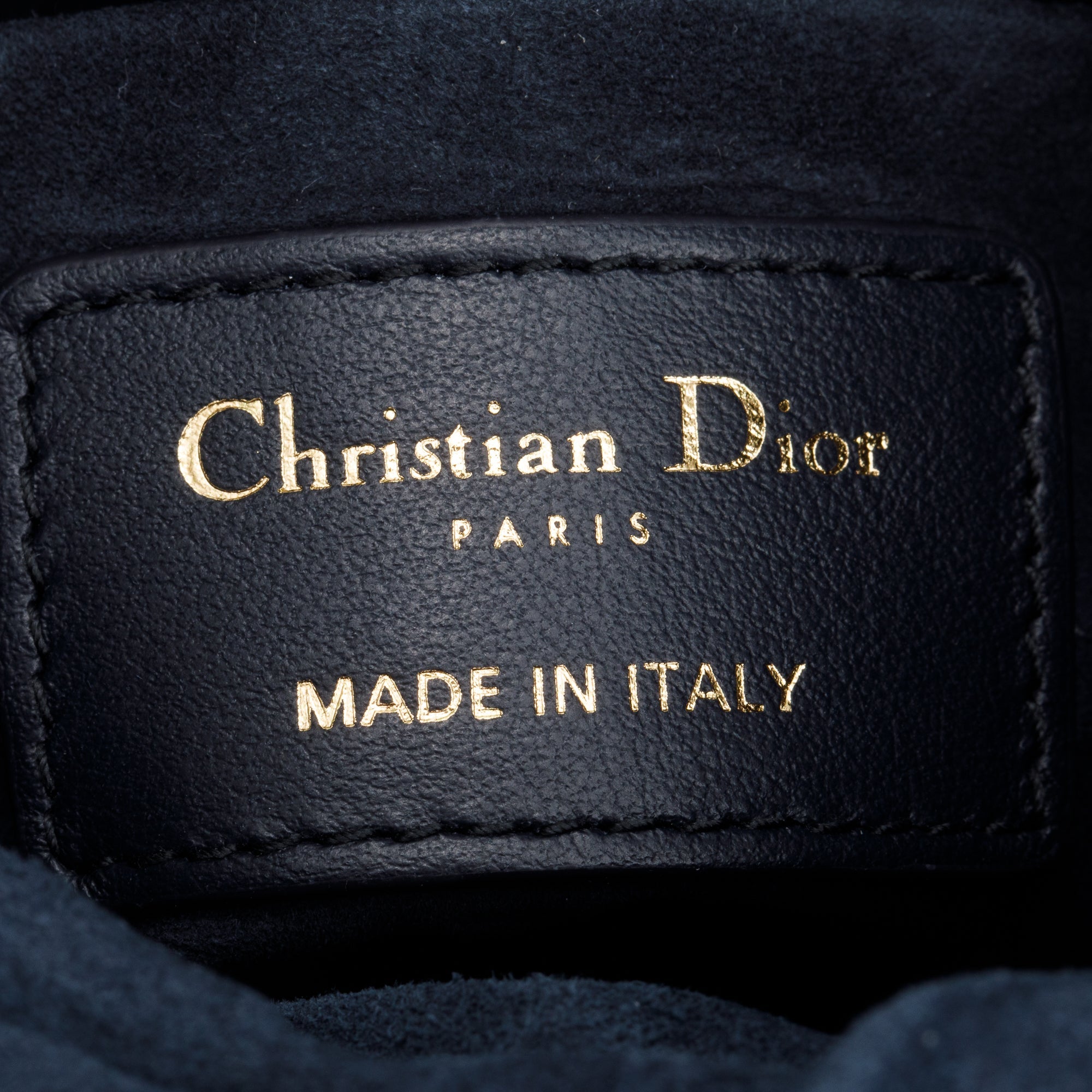 Christian Dior 2022 Black Lambskin Leather Micro Vibe Drawstring Bucket Bag w/ Straps & Authenticity Card