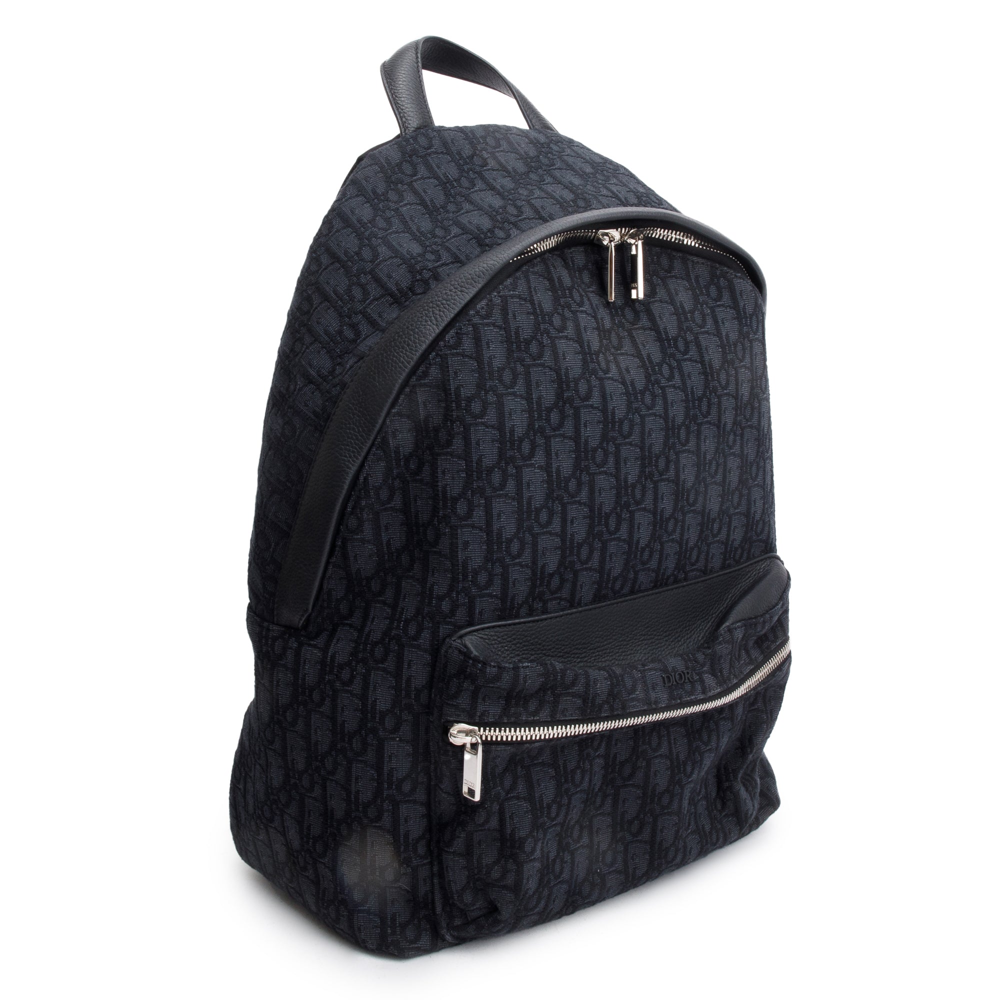 Christian Dior 2022 Black Oblique Jacquard Rider Backpack