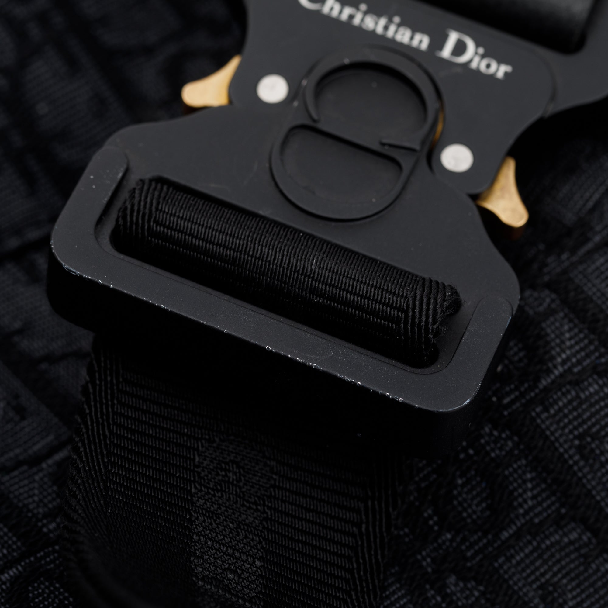 Christian Dior 2022 Black Oblique Jacquard Saddle Bag