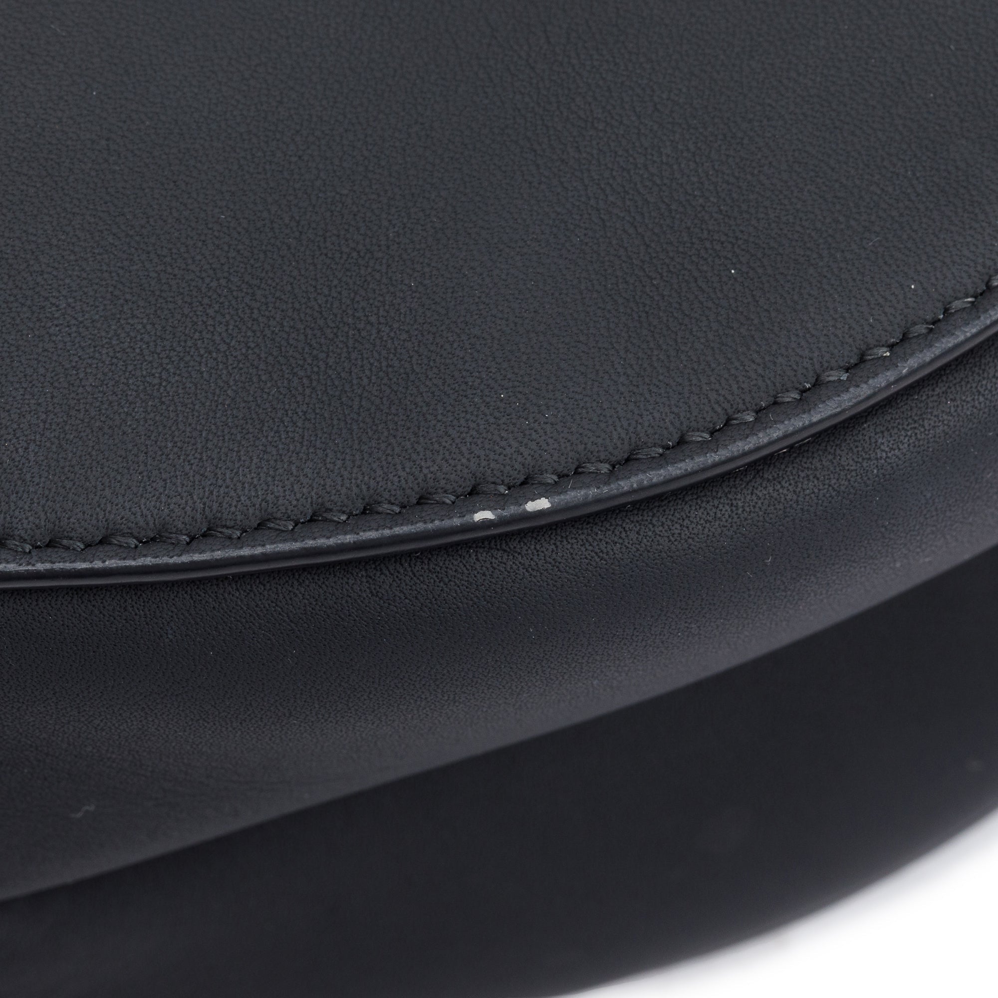 Christian Dior 2022 Black Ultramatte Calfskin Leather Medium Saddle Bag w/ Strap