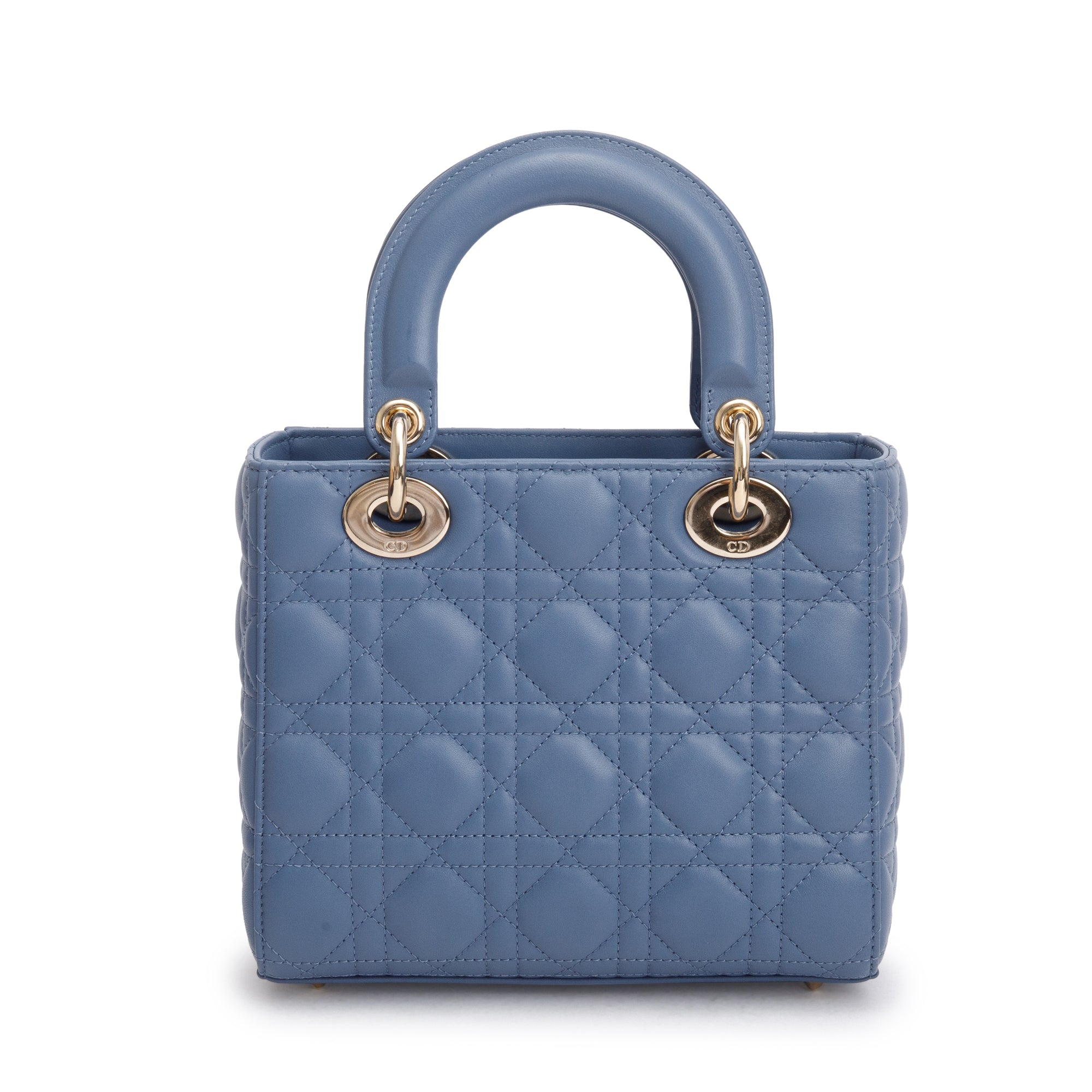Christian Dior 2022 Blue Cannage Lambskin Leather Small Lady Dior Bag