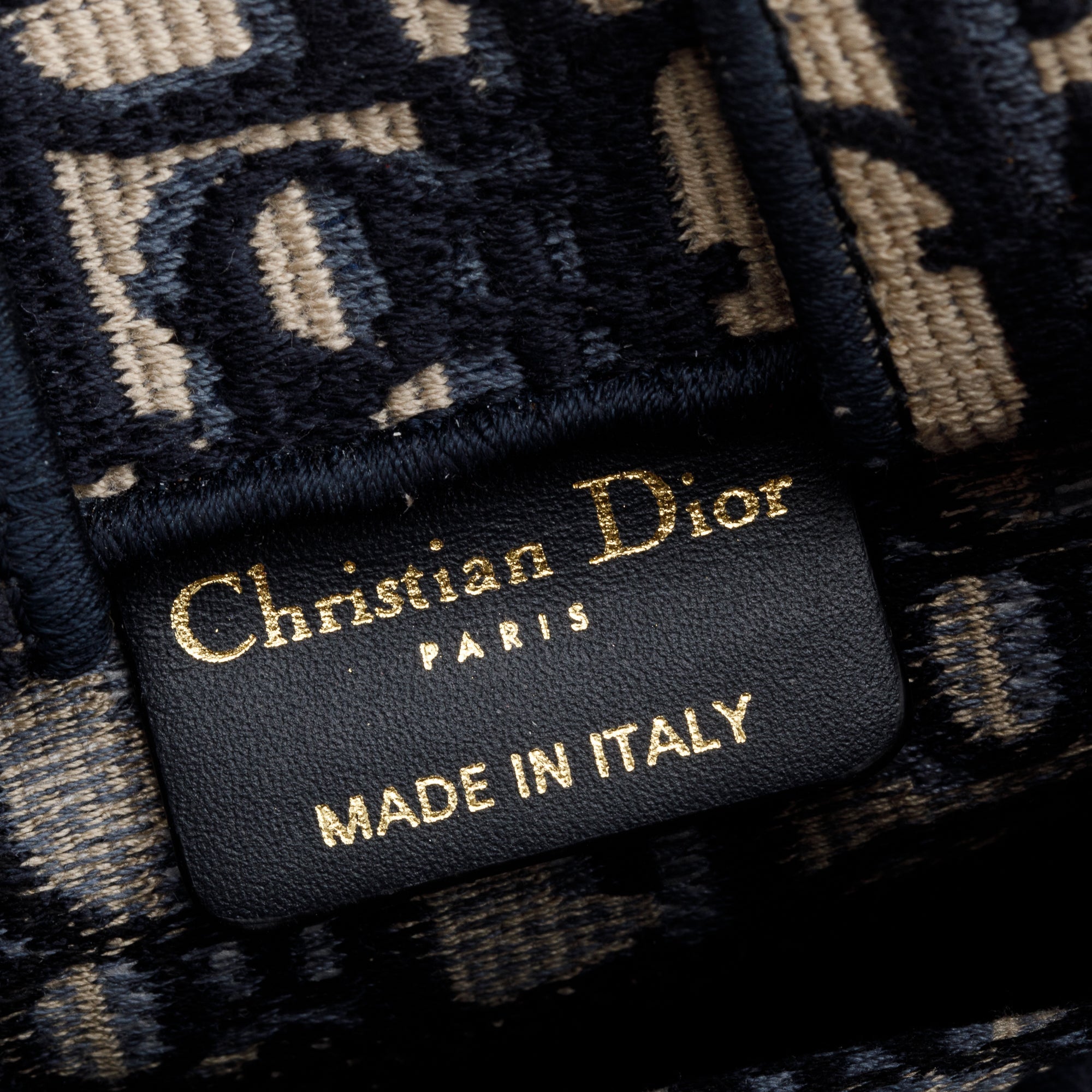 Christian Dior 2022 Blue Oblique Embroidery Mini Vertical Book Tote w/ Strap