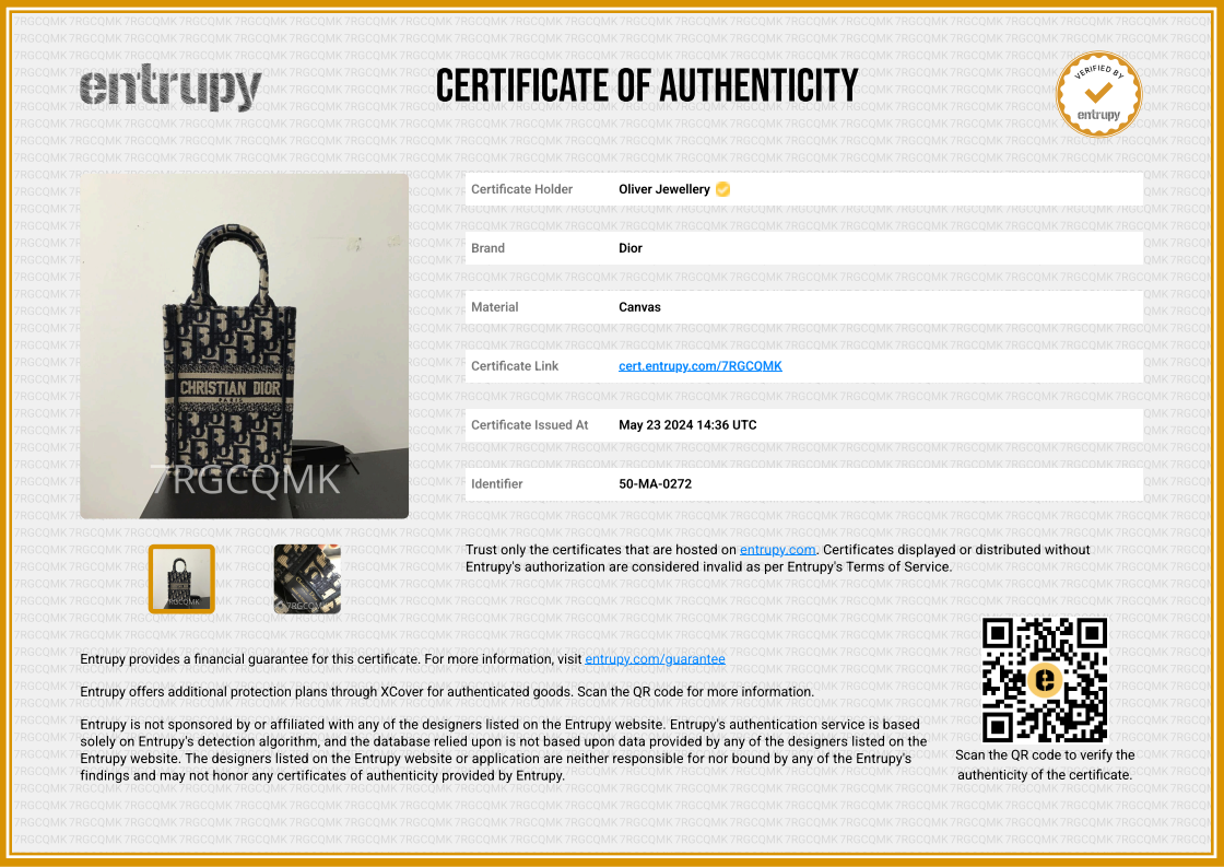 Christian Dior 2022 Blue Oblique Embroidery Mini Vertical Book Tote w/ Strap