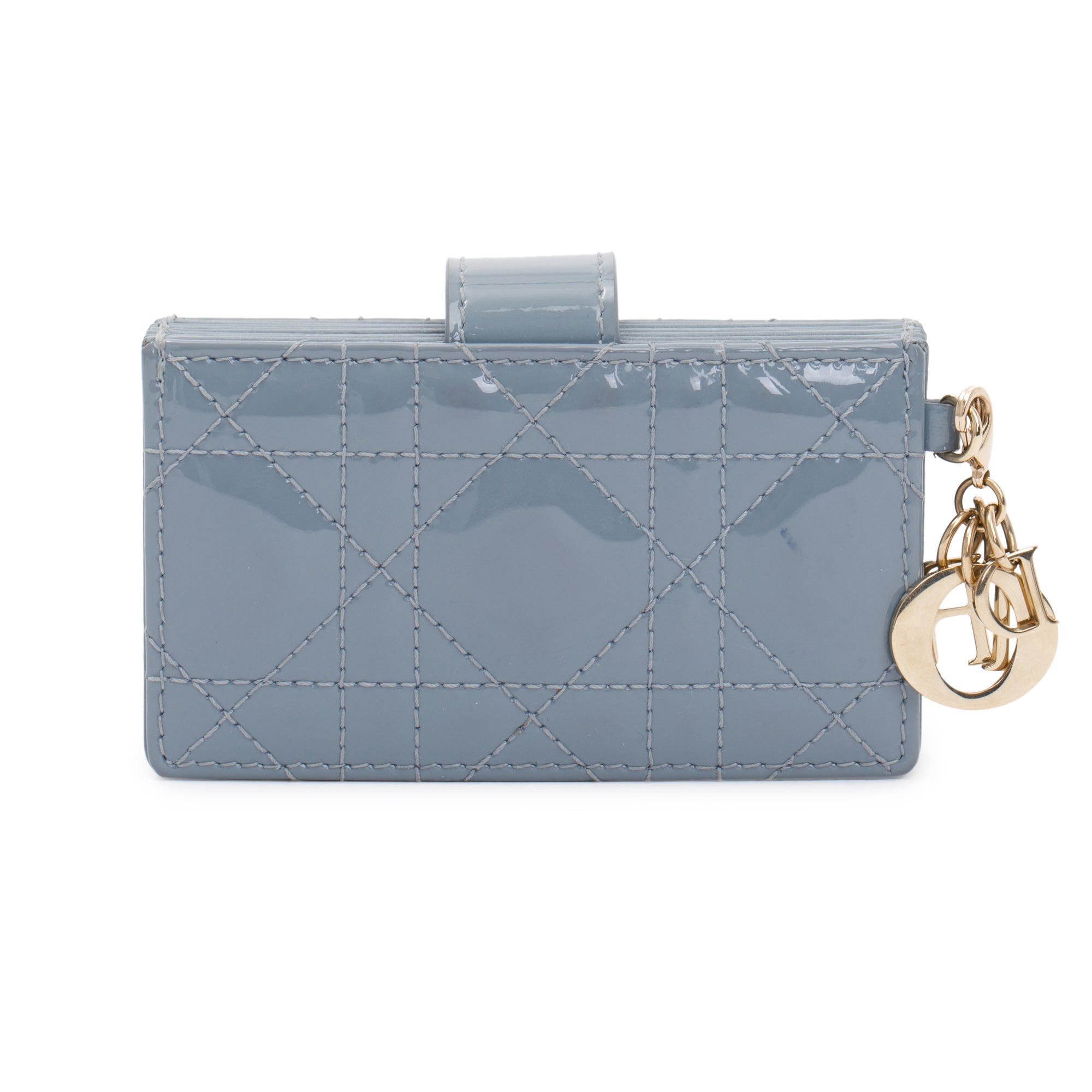 Christian Dior 2022 Blue Patent Leather Lady Dior 5-Gusset Card Holder