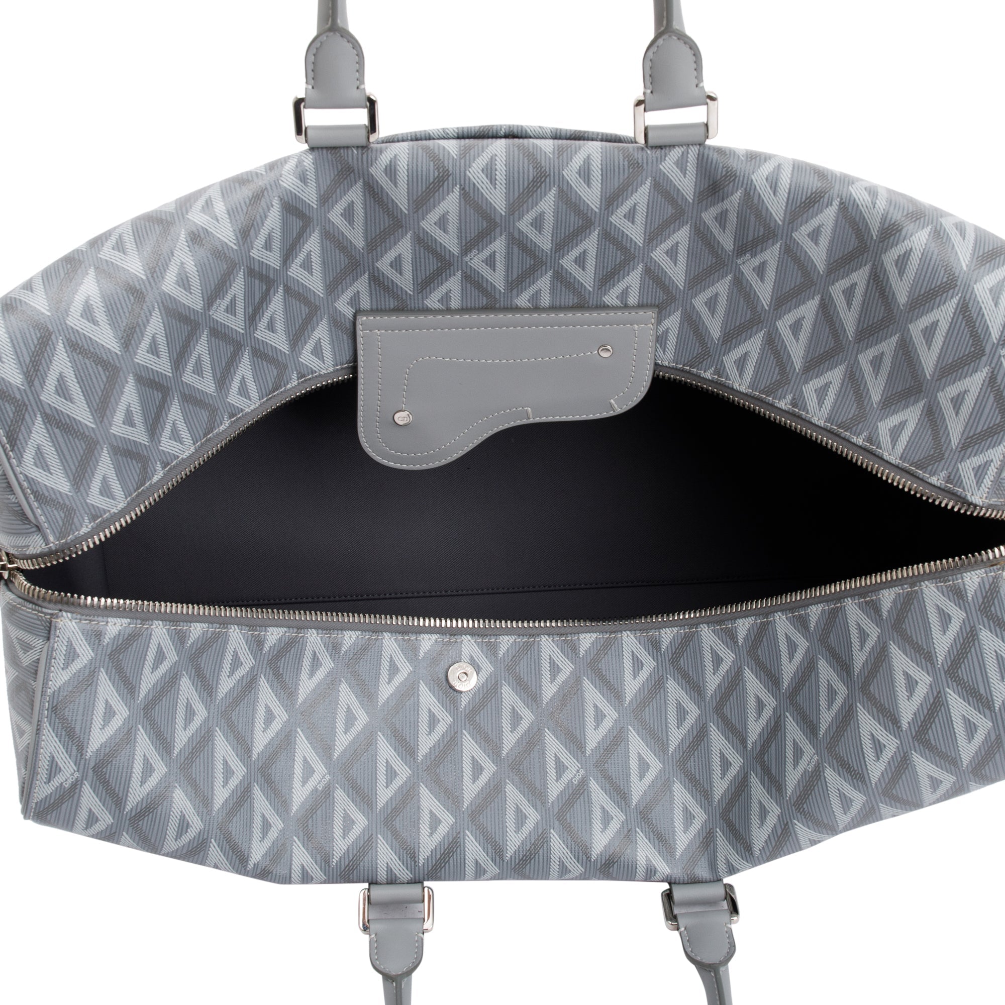 Christian Dior 2022 Gray CD Diamond Lingot 50 Duffle Bag w/ Strap