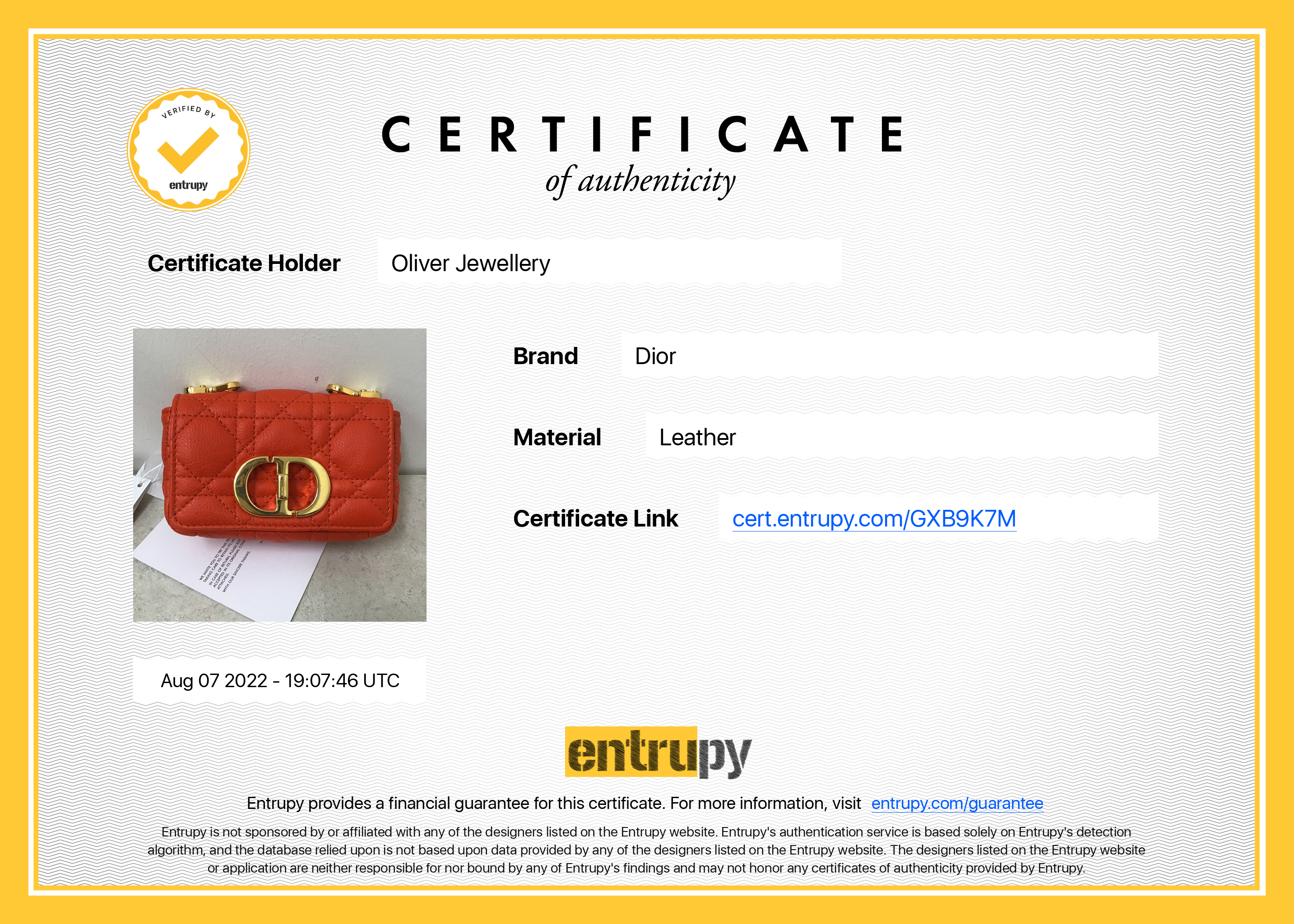 Christian Dior 2022 Micro Dior Caro Bag w/ Box & Authenticity Card