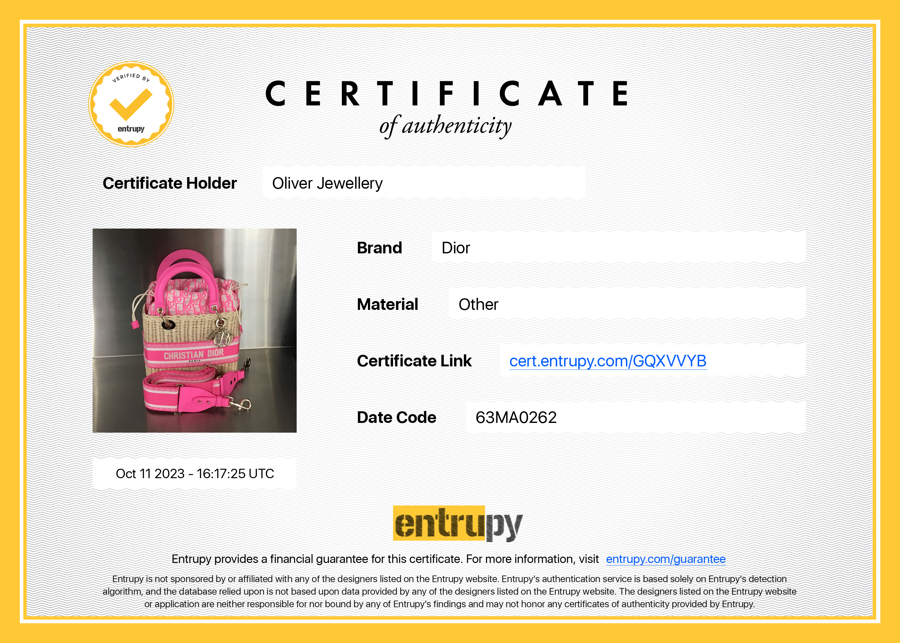 Christian Dior 2022 Natural Wicker Pink Oblique Medium Lady Dior Bag w/ Strap, Box & Authenticity Card