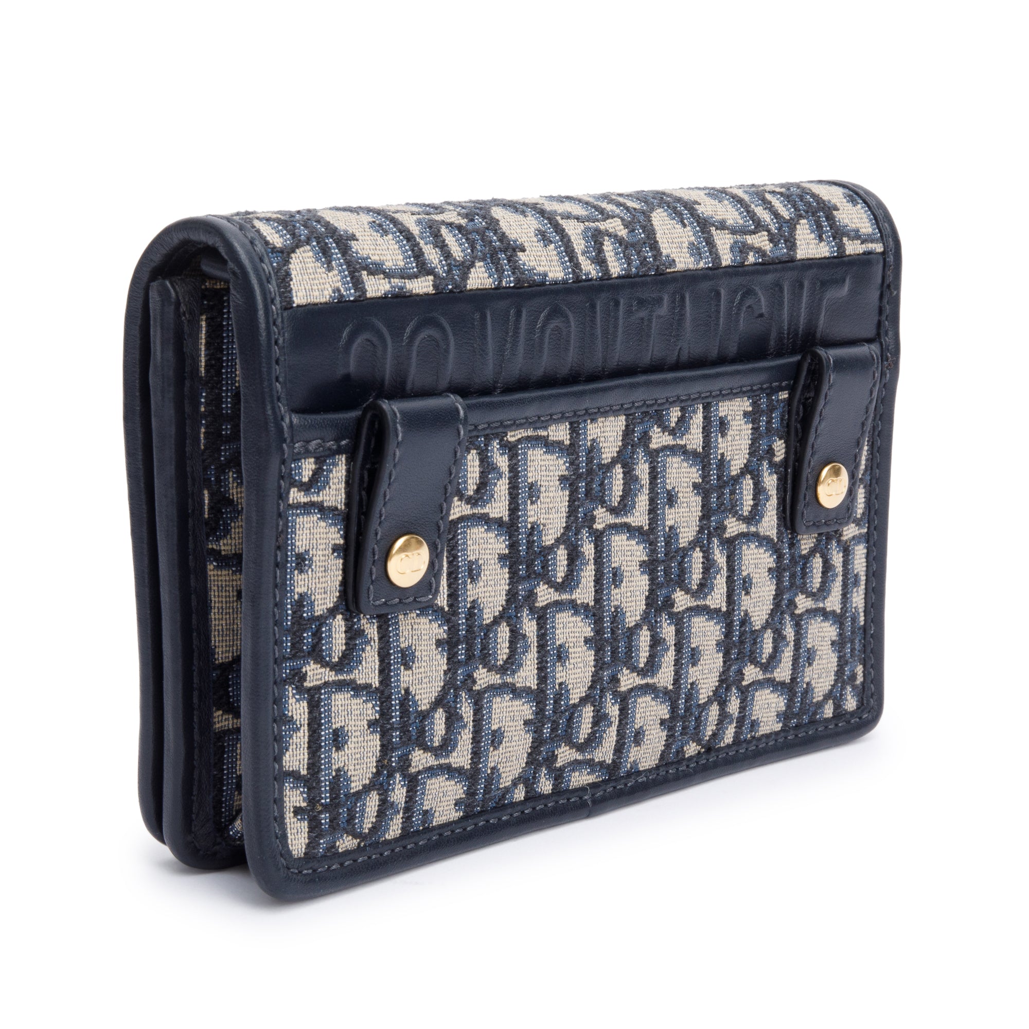 Christian Dior 2022 Navy Oblique 30 Montaigne 2-In-1 Pouch Bag w/ Box & Authenticity Card