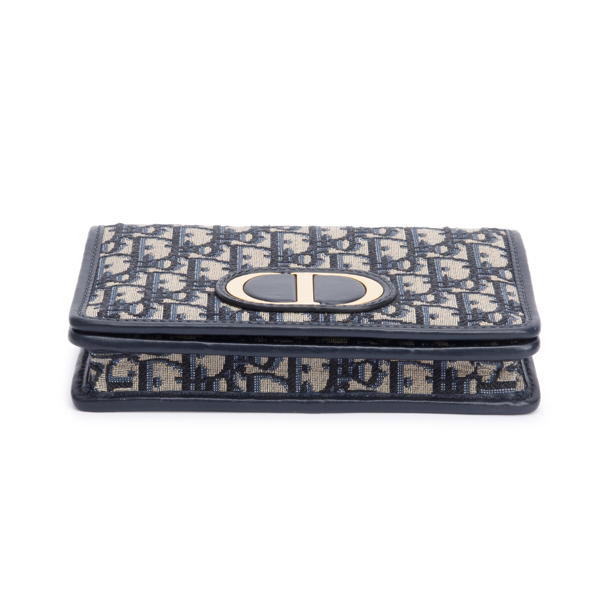 Christian Dior 2022 Navy Oblique 30 Montaigne 2-In-1 Pouch Bag w/ Box & Authenticity Card