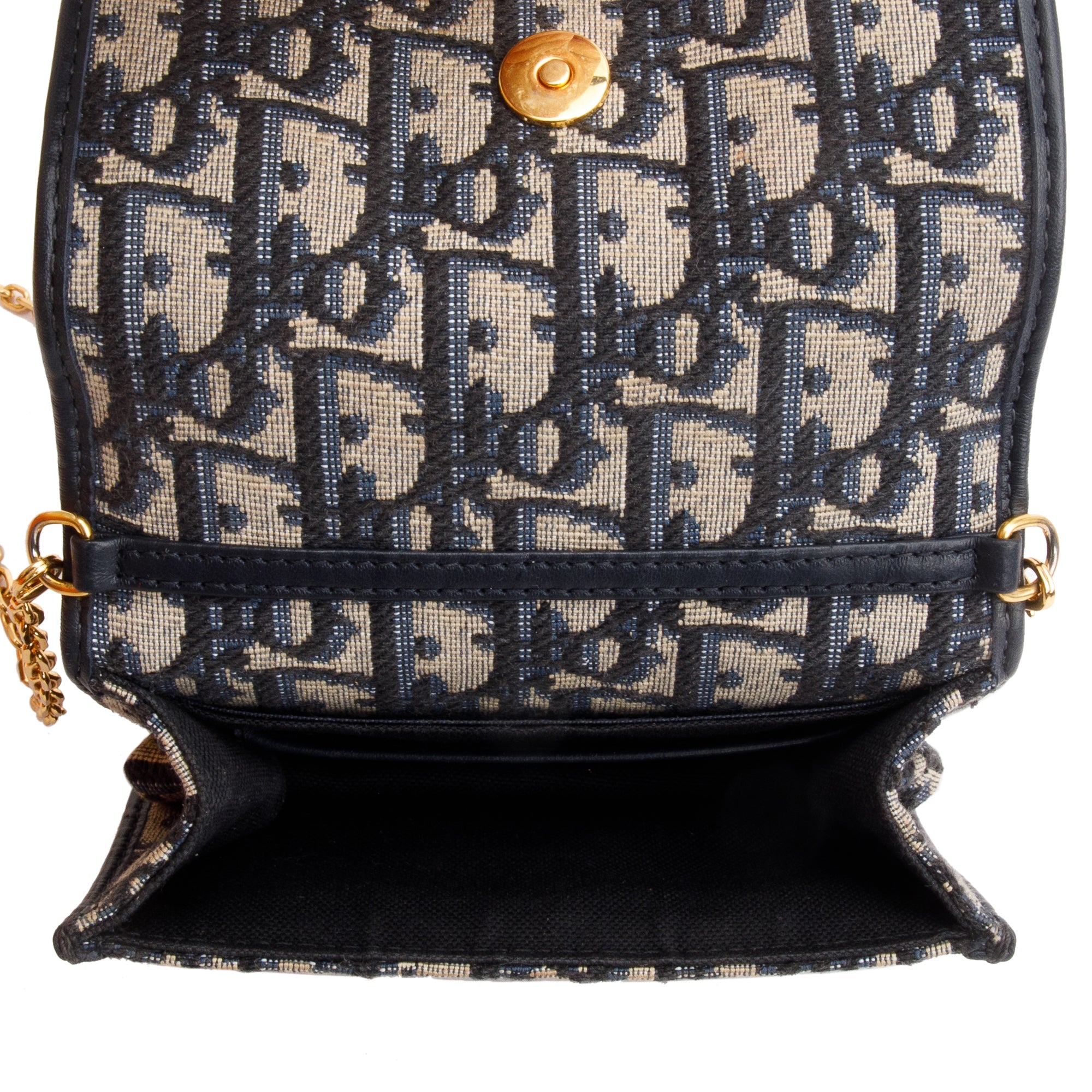 Christian Dior 2022 Navy Oblique Nano 30 Montaigne 2-In-1 Pouch Bag w/ Box & Authenticity Card