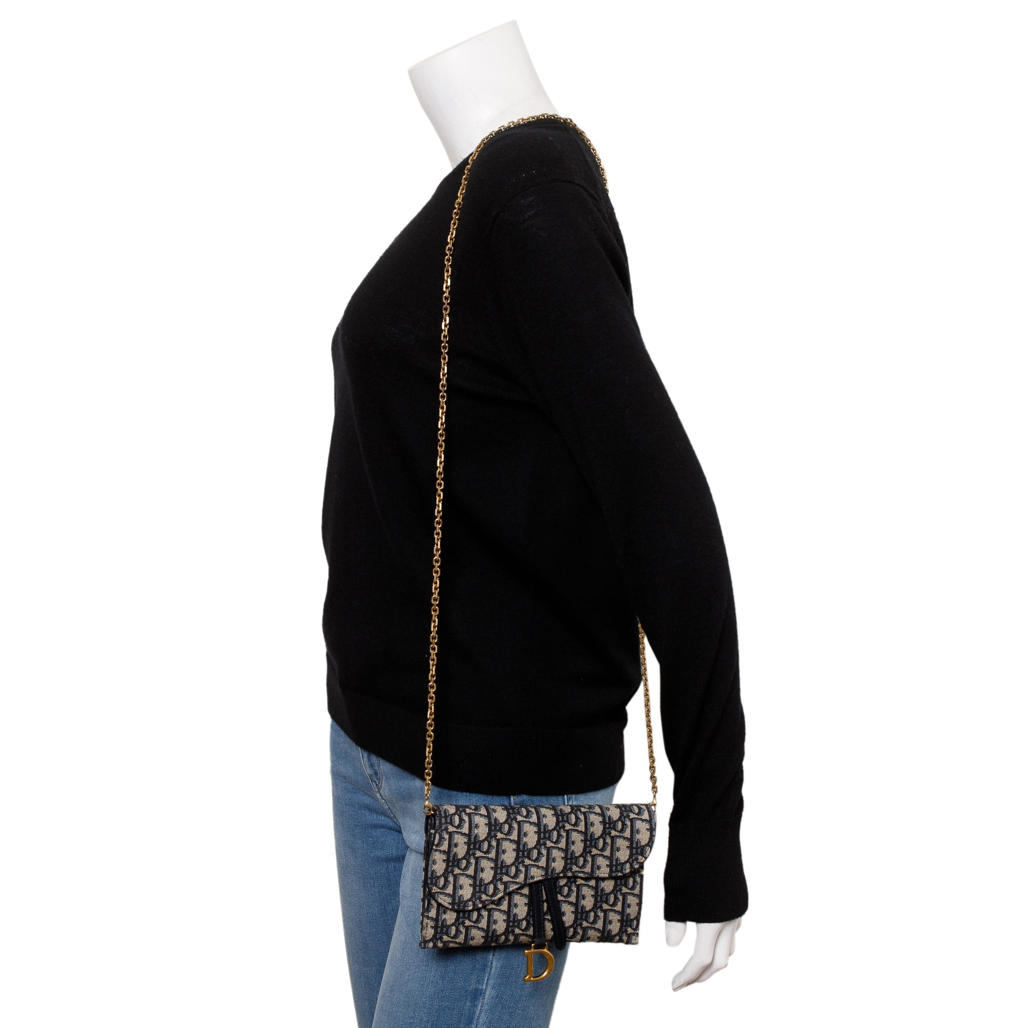 Christian Dior 2022 Oblique Long Saddle Wallet on Chain