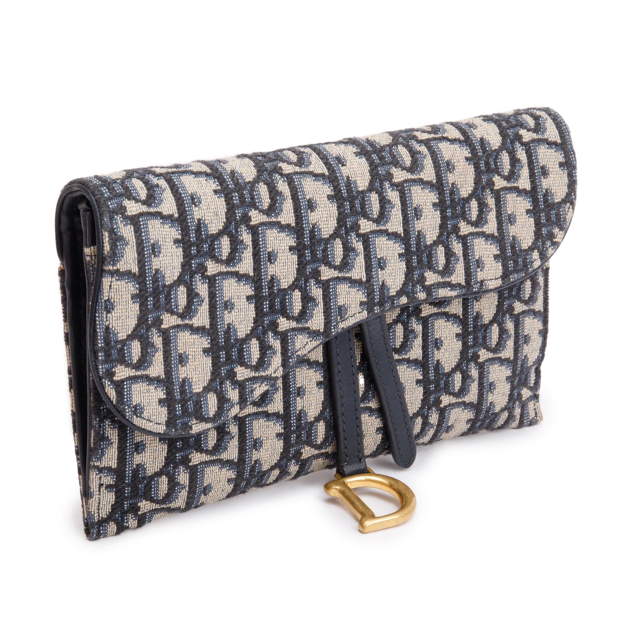 Christian Dior 2022 Oblique Long Saddle Wallet on Chain w/ Box, Receipt & Insert