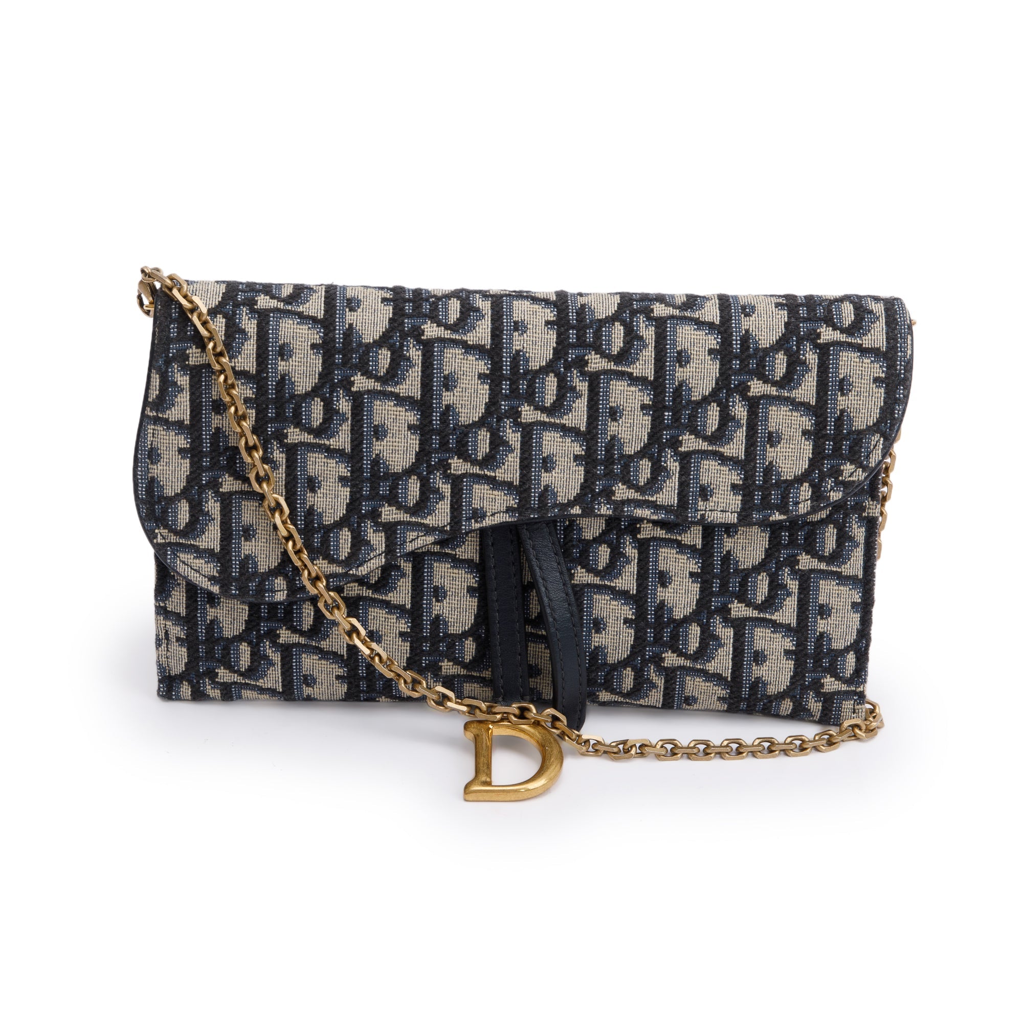Christian Dior 2022 Oblique Long Saddle Wallet on Chain