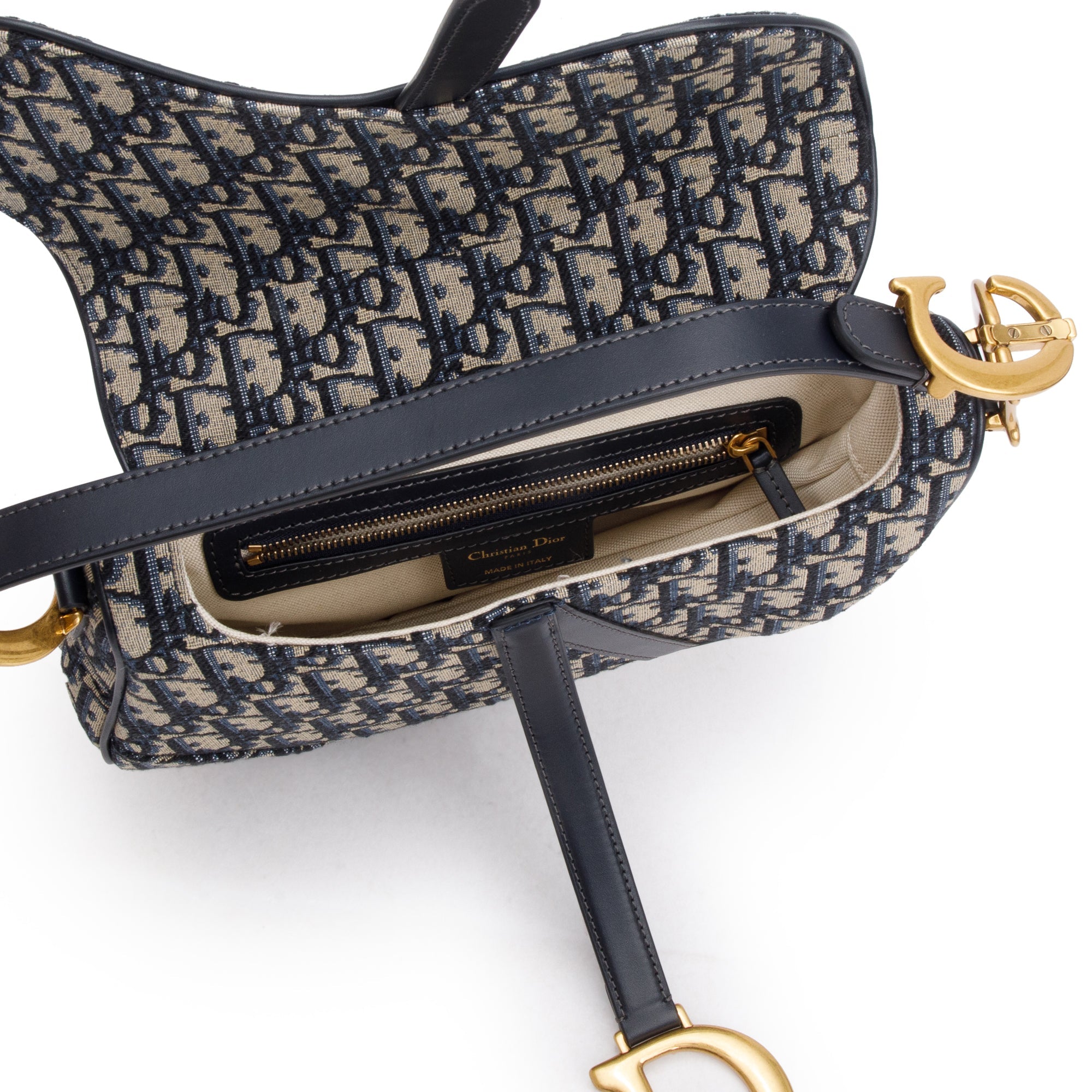 Christian Dior 2022 Oblique Medium Saddle Bag w/ Box