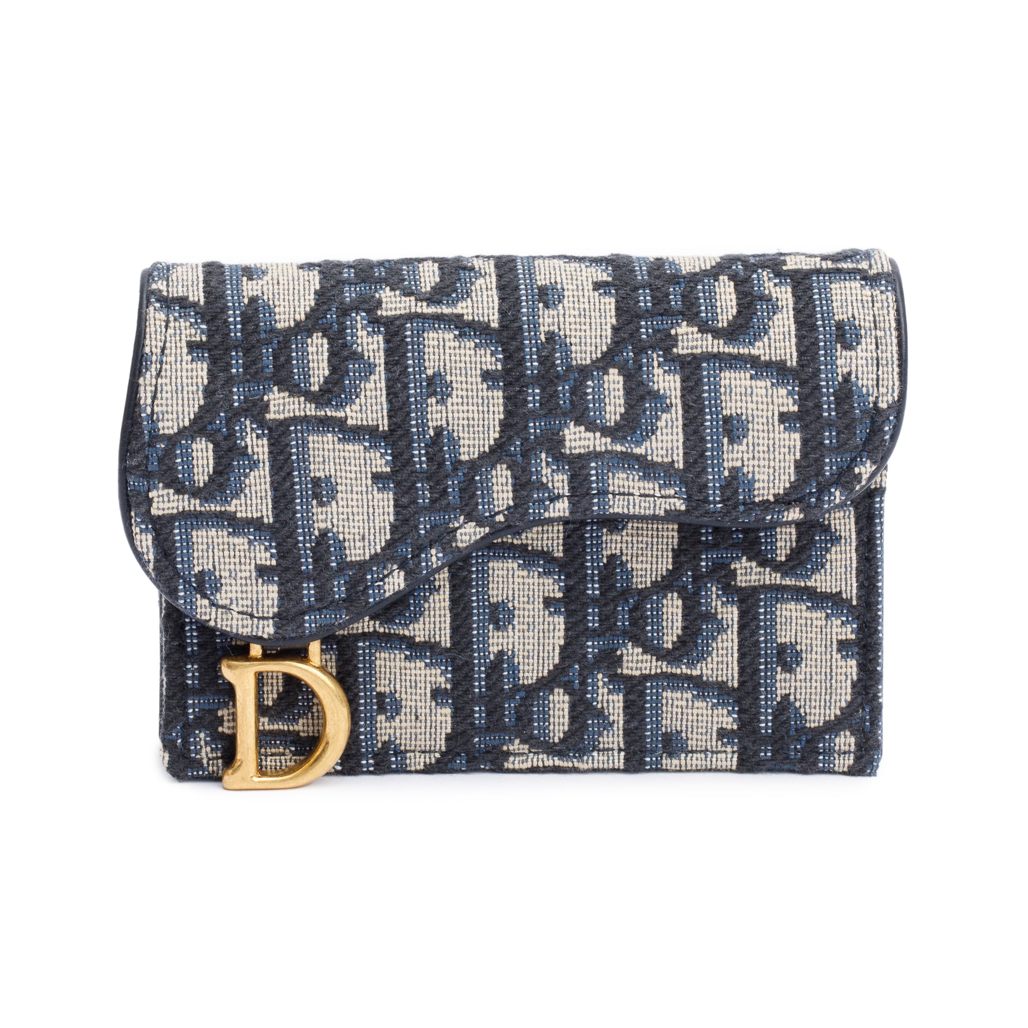 Christian Dior 2022 Oblique Saddle Bloom Flap Card Holder
