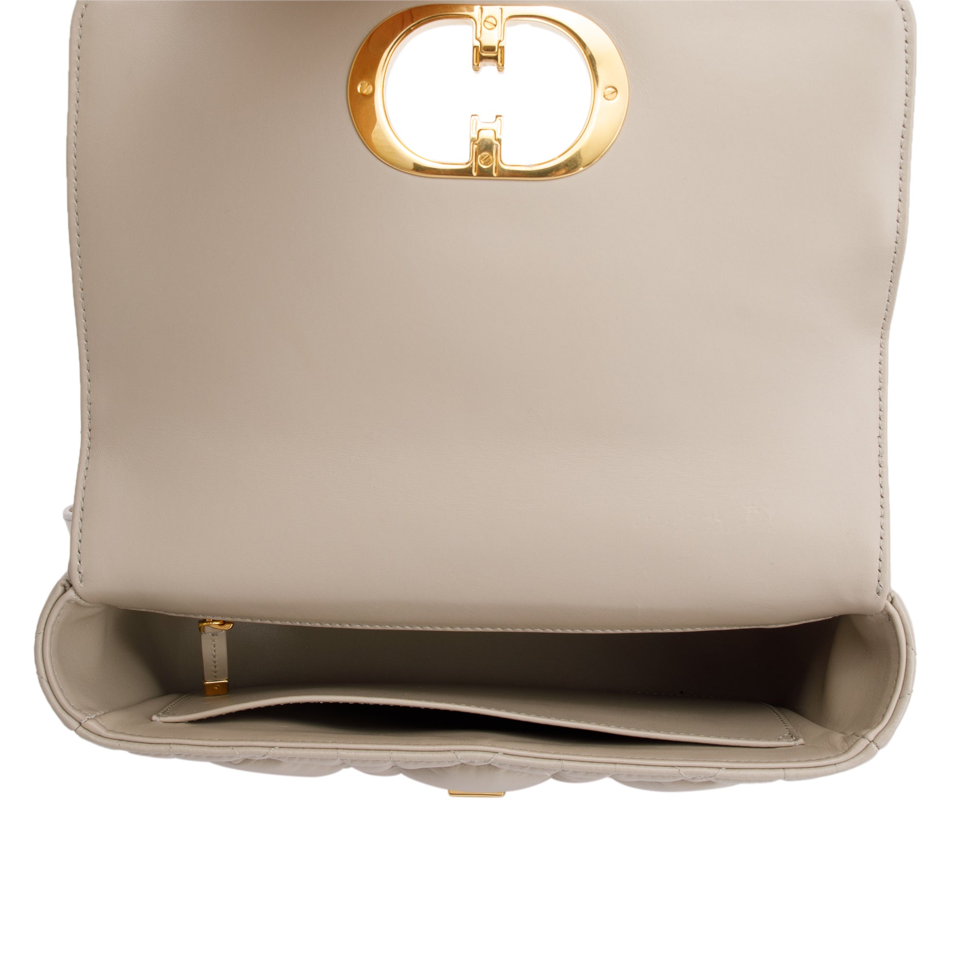 Christian Dior 2022 Taupe Supple Cannage Calfskin Leather Medium Dior Caro Bag w/ Box & Authenticity Card