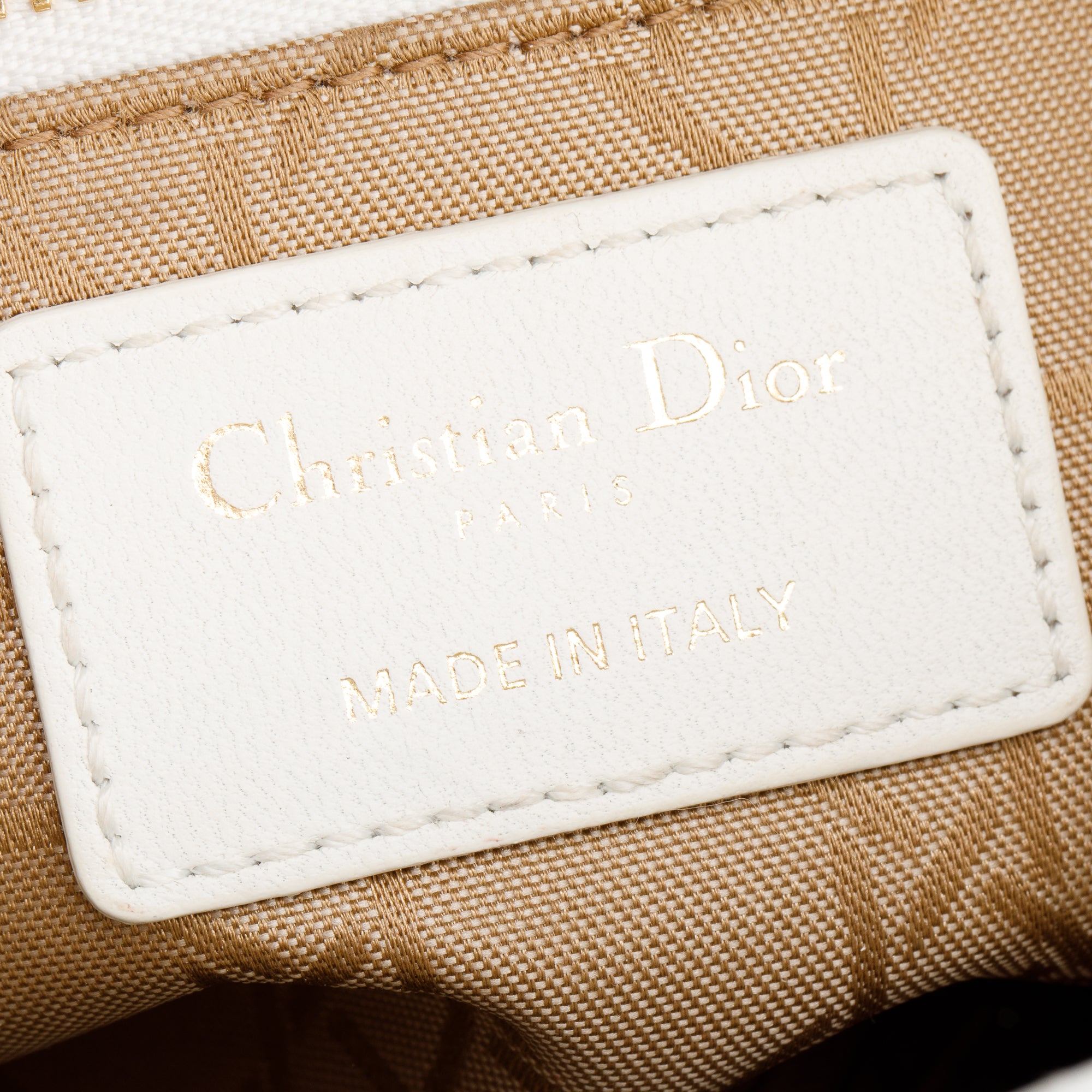 Christian Dior 2022 White Cannage Lambskin Leather Small Lady Dior My AbCDior Bag w/ Box & Authenticity Card