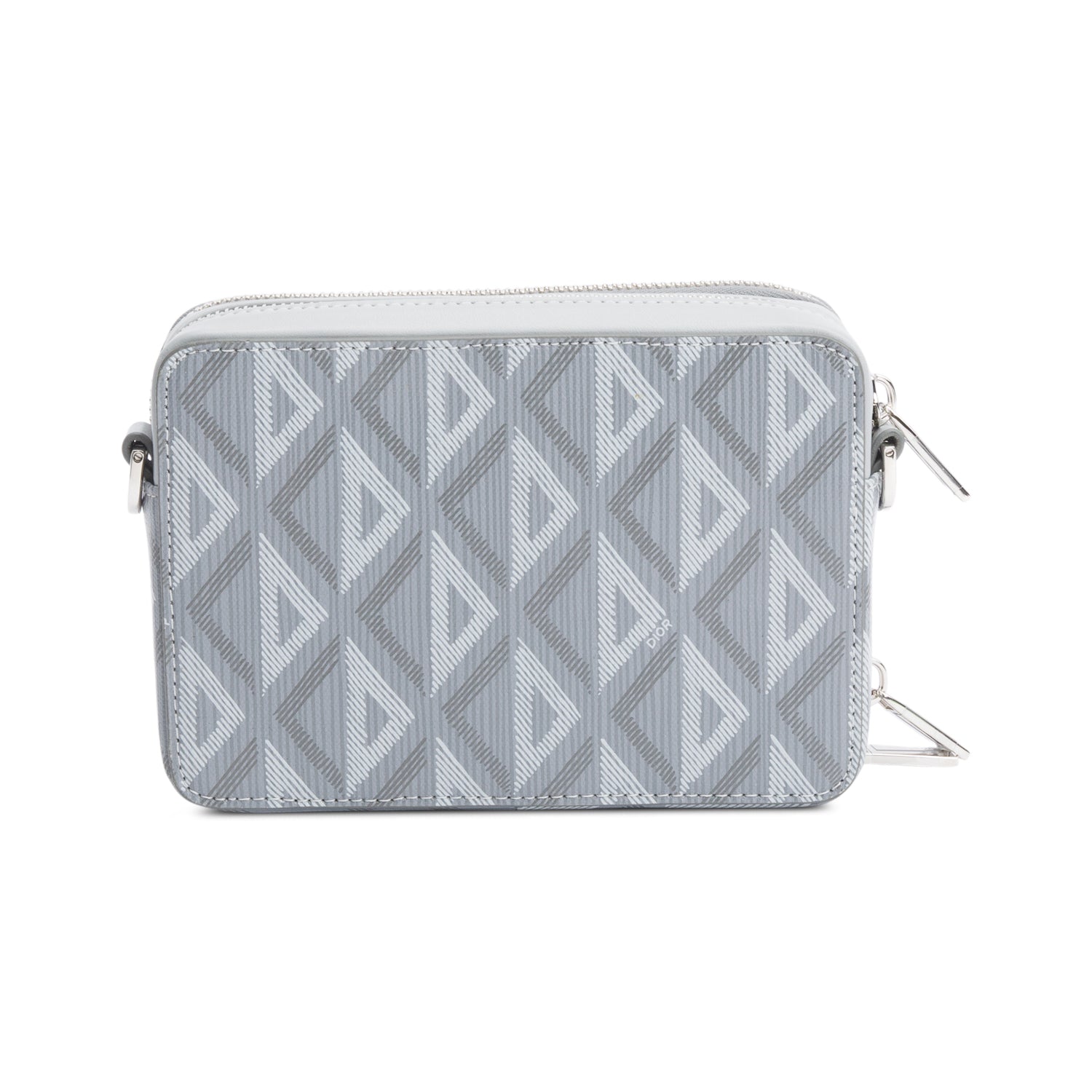 Christian Dior 2023 Grey CD Diamond Coated Canvas Crossbody Pouch w/ Strap