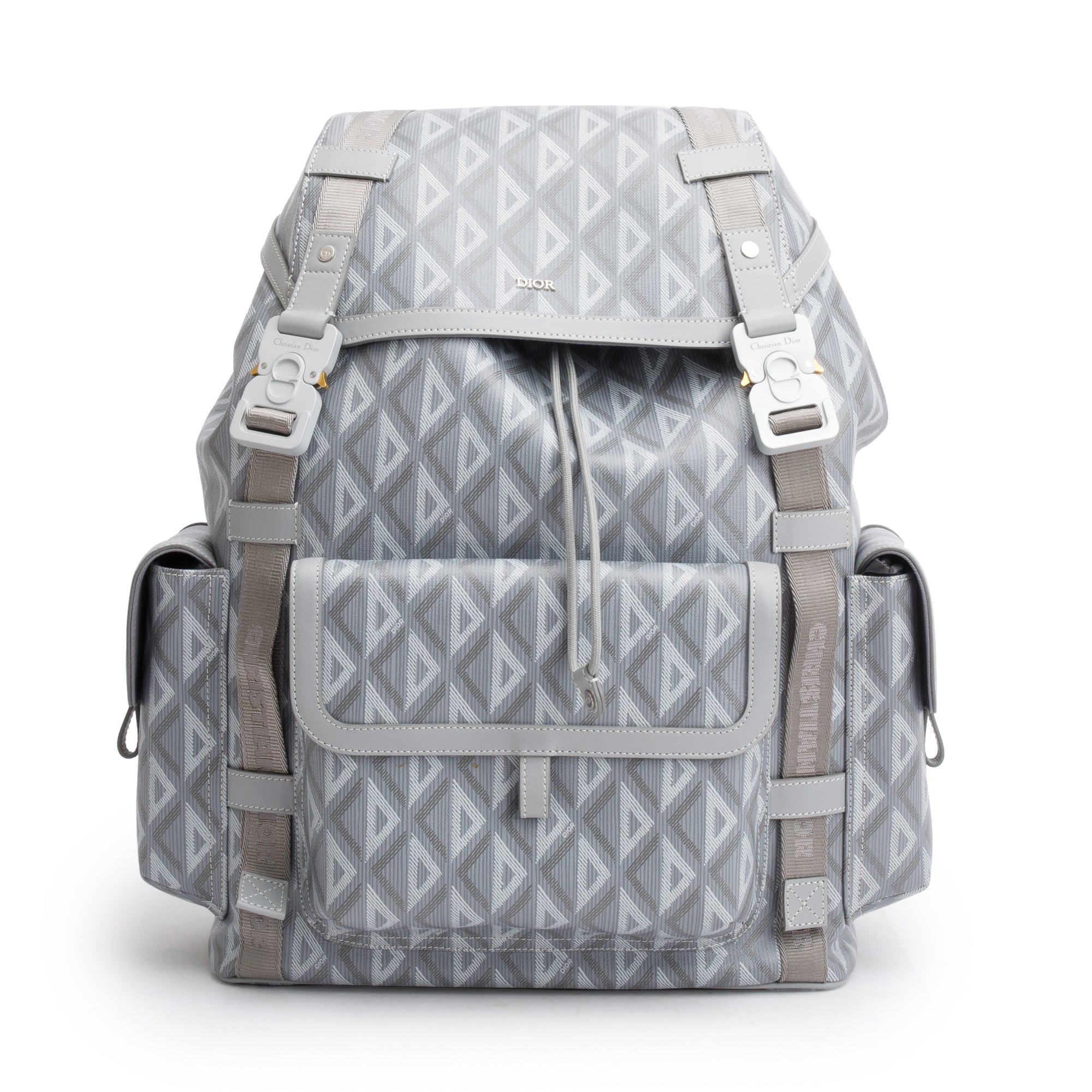 Christian Dior 2023 Grey Diamond Canvas Hit The Road Backpack w/ Box & Receipt