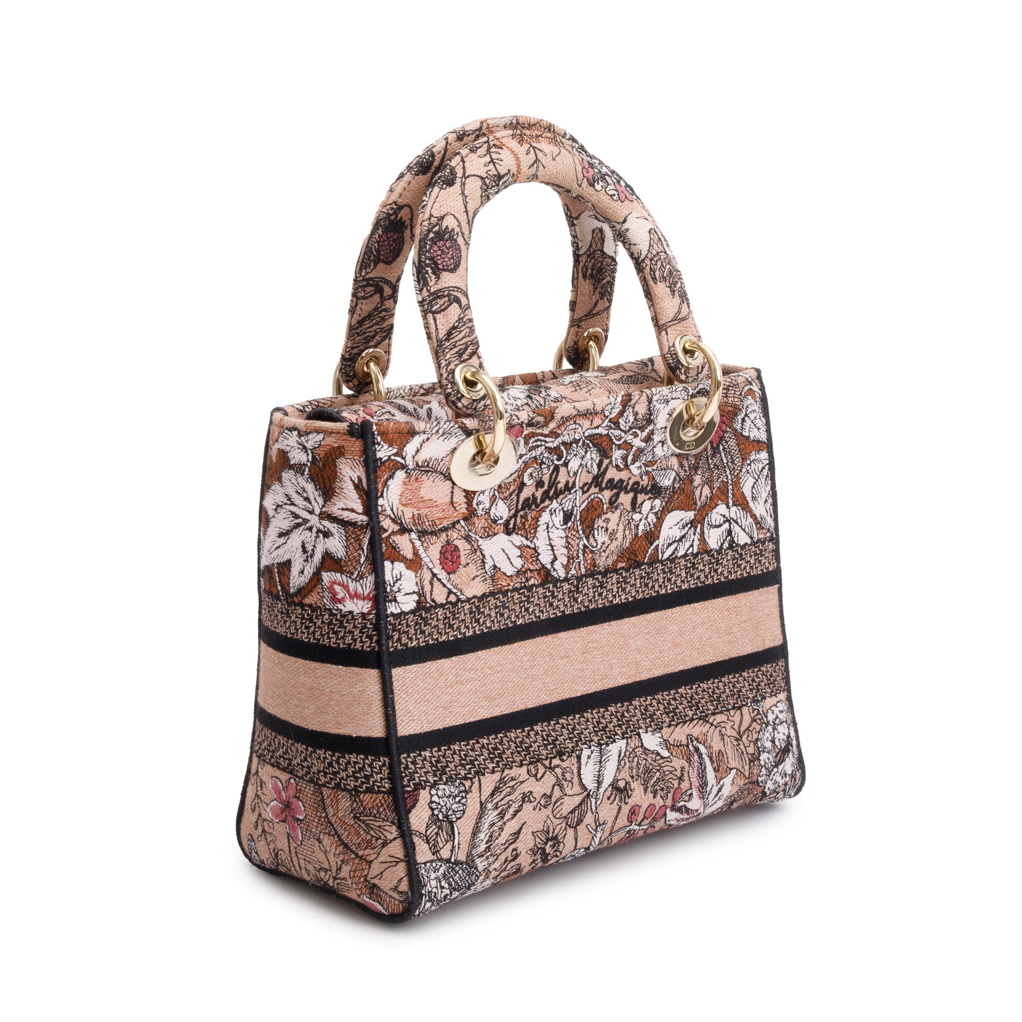Christian Dior 2023 Jardin Magique Embroidery Medium Lady D-Lite Bag w/ Box, Receipt & Strap