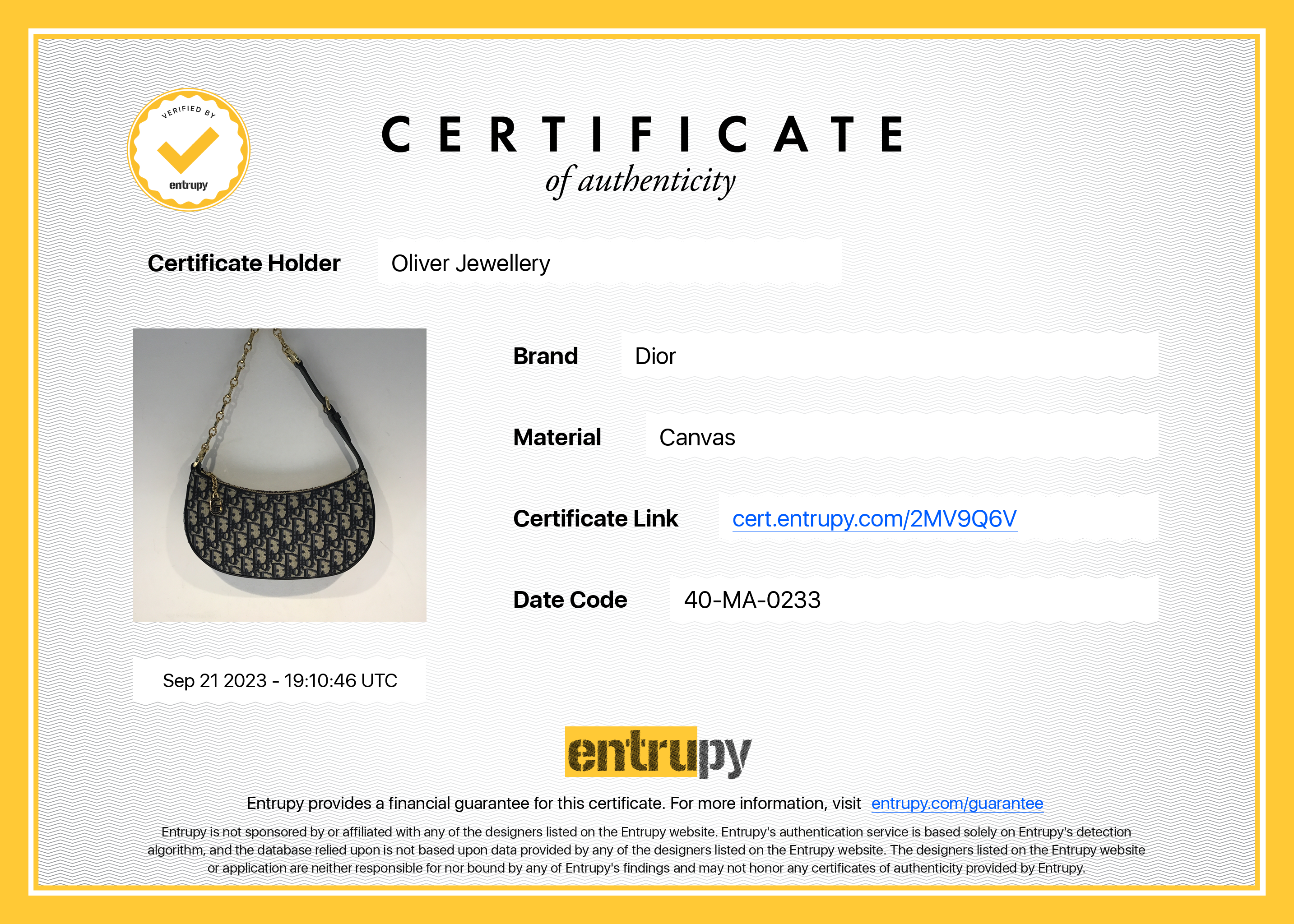 Christian Dior 2023 Oblique CD Lounge Bag w/ Box & Authenticity Card