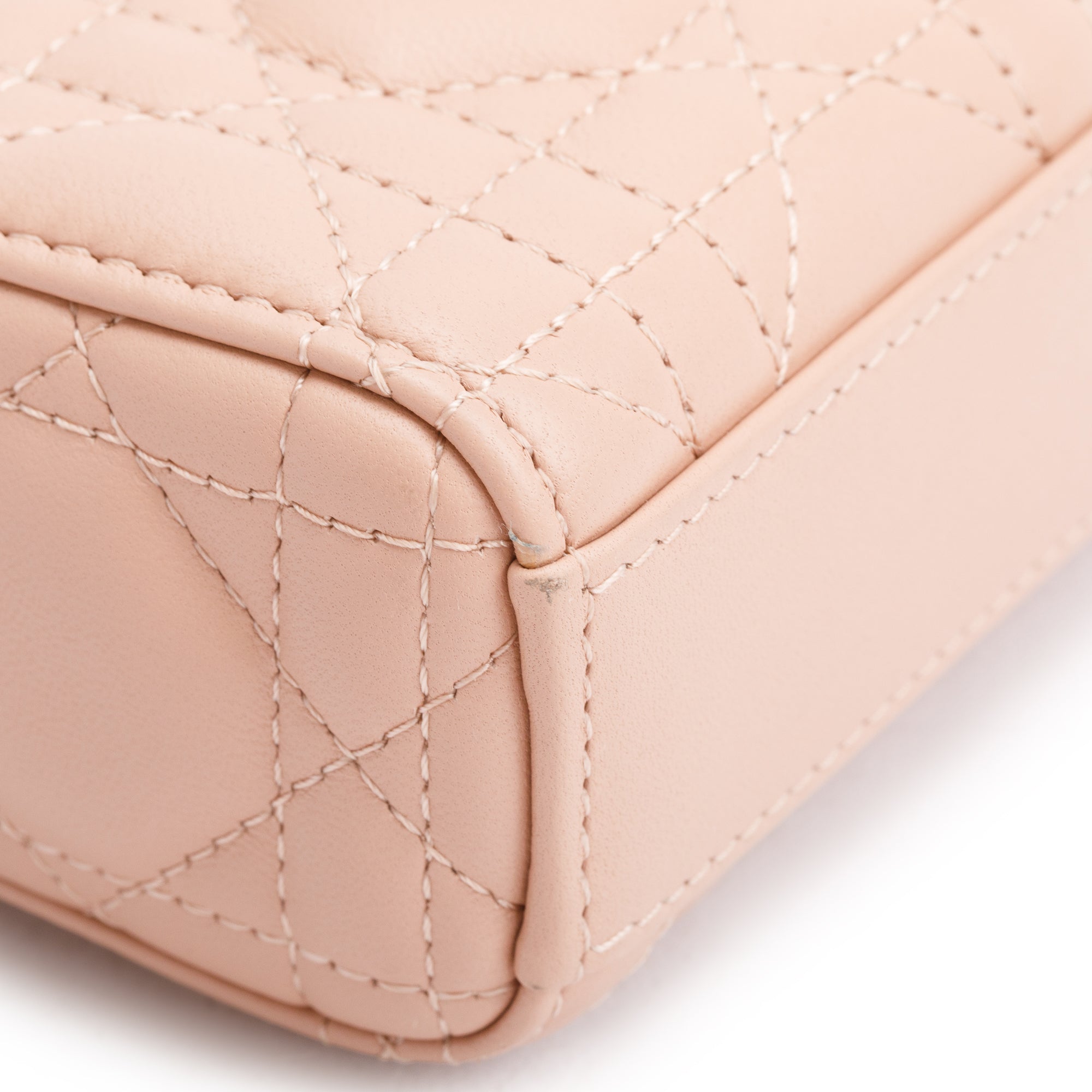 Christian Dior 2023 Rose Des Vents Cannage Lambskin Micro Lady D-Joy Bag w/ Strap & Box