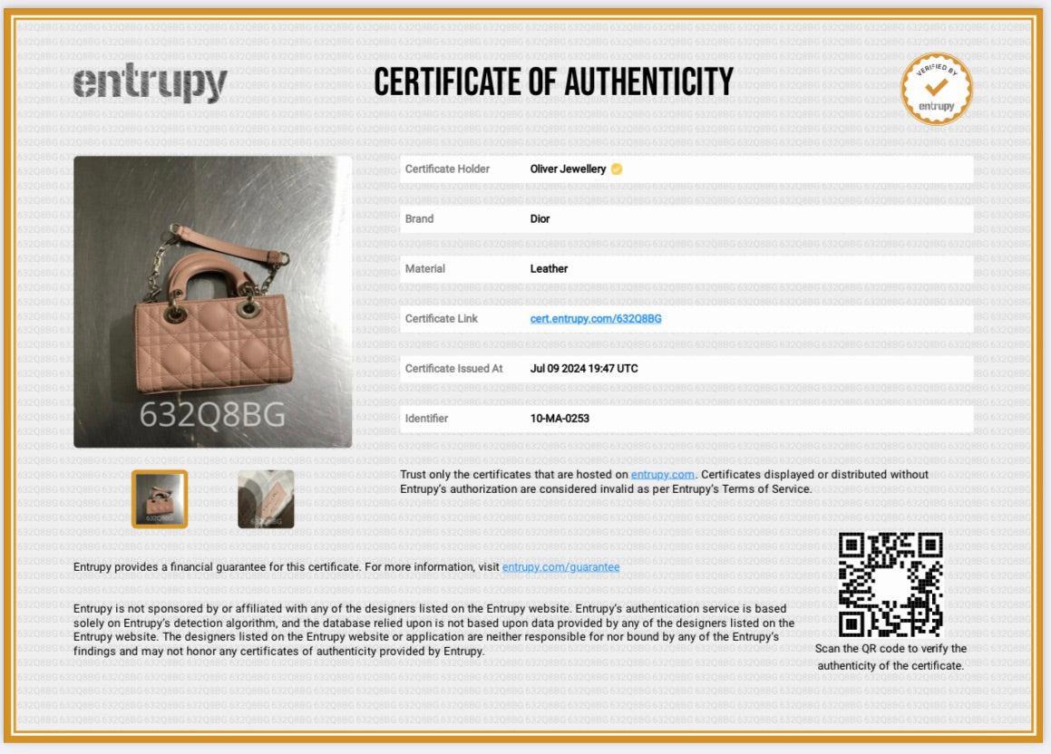 Christian Dior 2023 Rose Des Vents Cannage Lambskin Micro Lady D-Joy Bag w/ Strap & Box