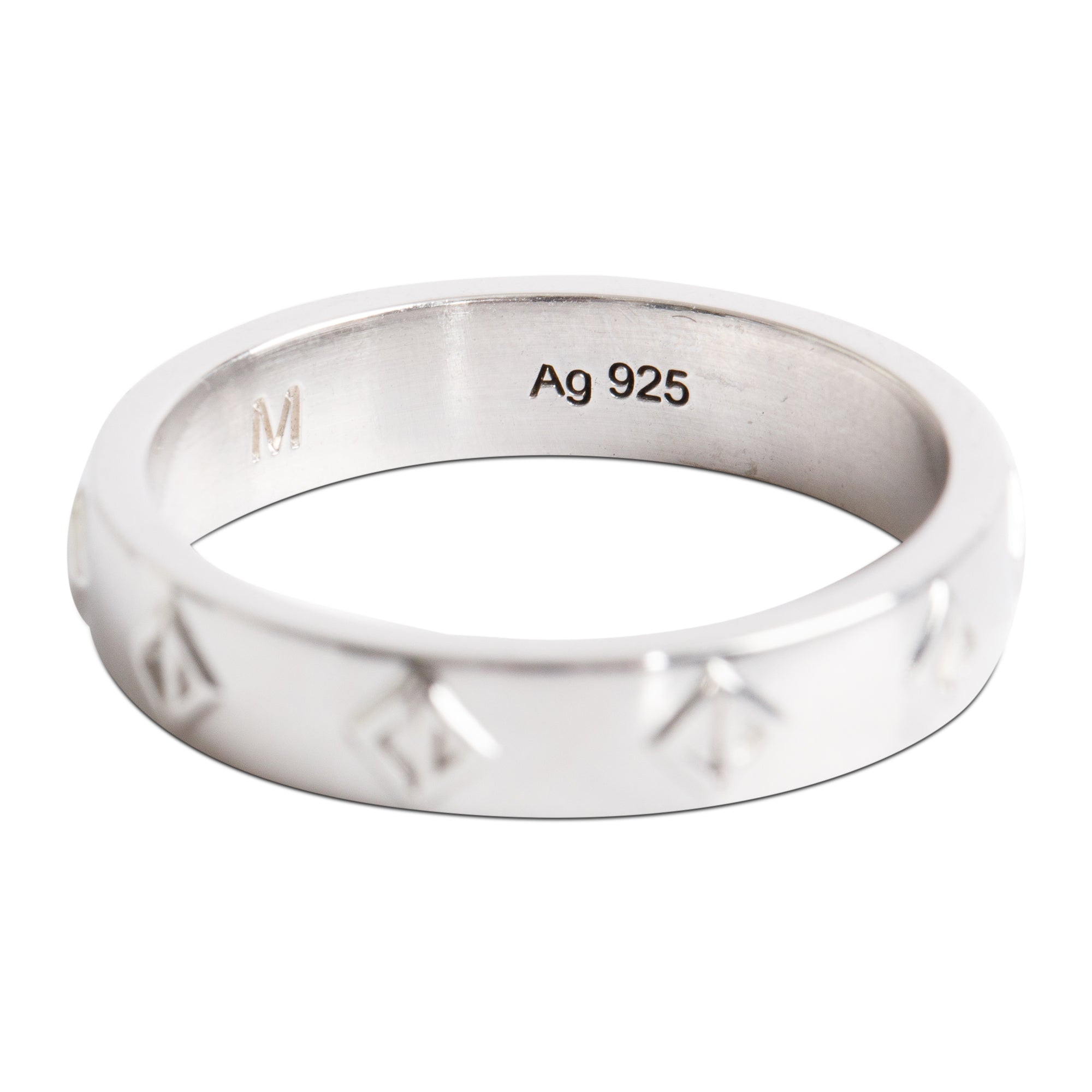 Christian Dior 2023 Sterling Silver CD Ring, Size M 9.25 w/ Box & Receipt