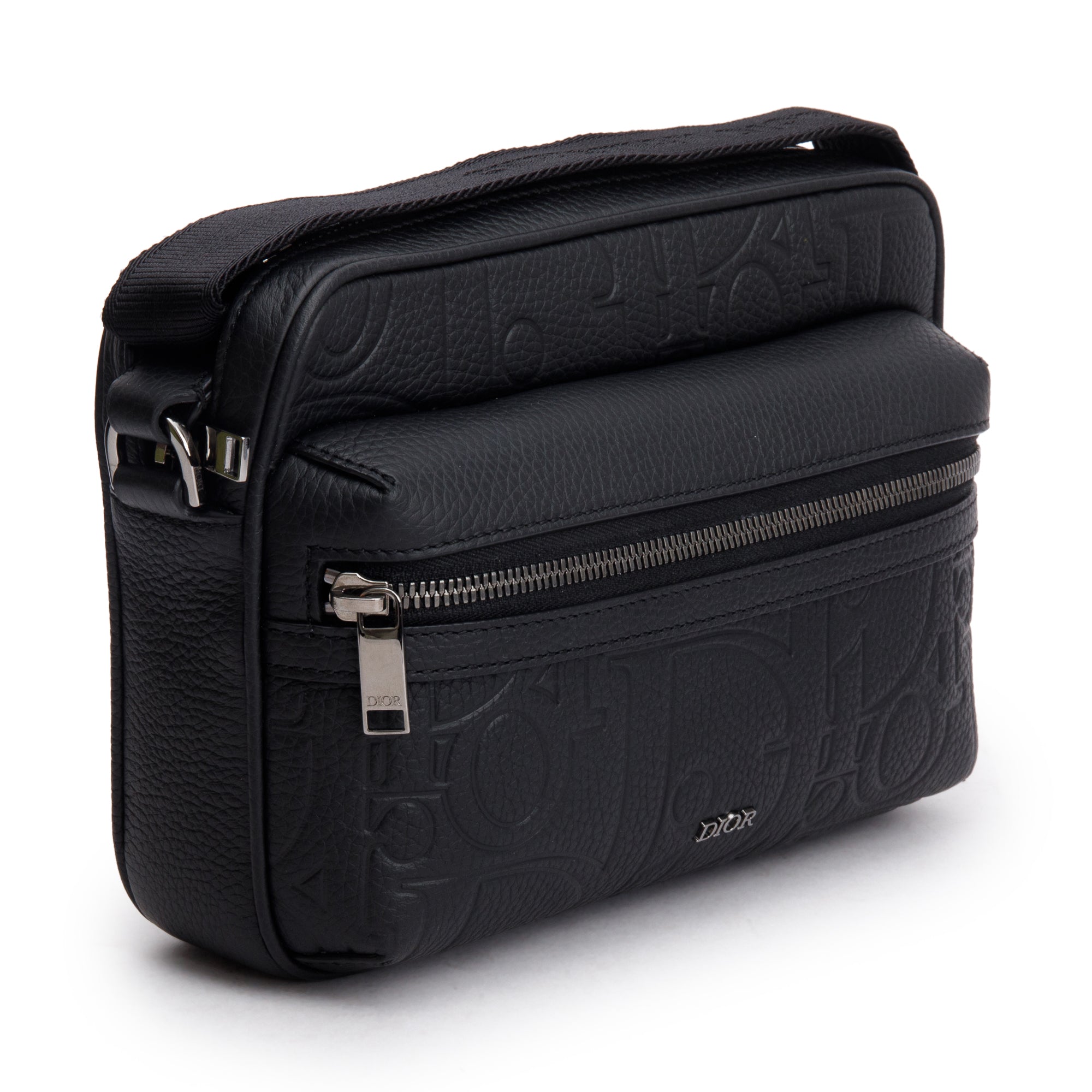 Christian Dior 2024 Black Leather Rider 2.0 Zipped Messenger Bag w/ Box